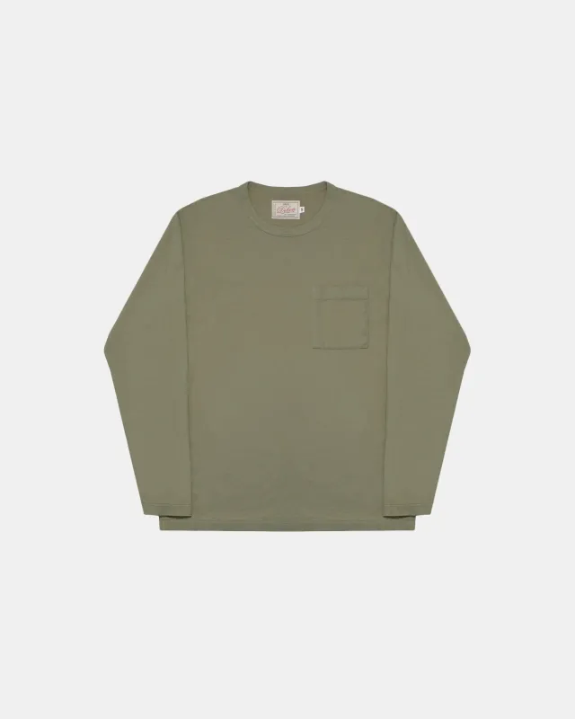 Heavy Duty Long Sleeve Tee - Single Pocket - Fatigue sold by Dehen 1920