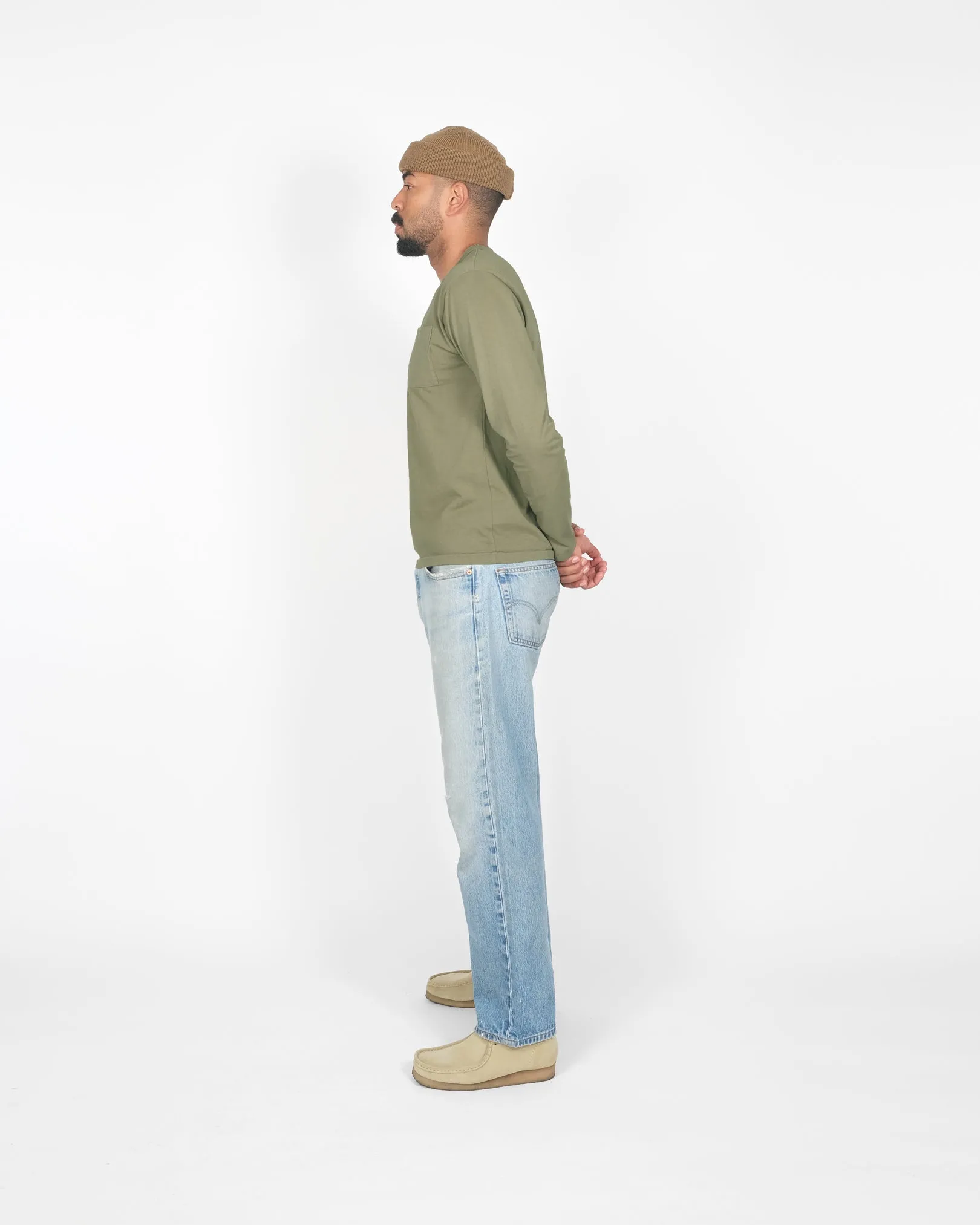 Heavy Duty Long Sleeve Tee - Single Pocket - Fatigue sold by Dehen 1920 product image thumbnail 3