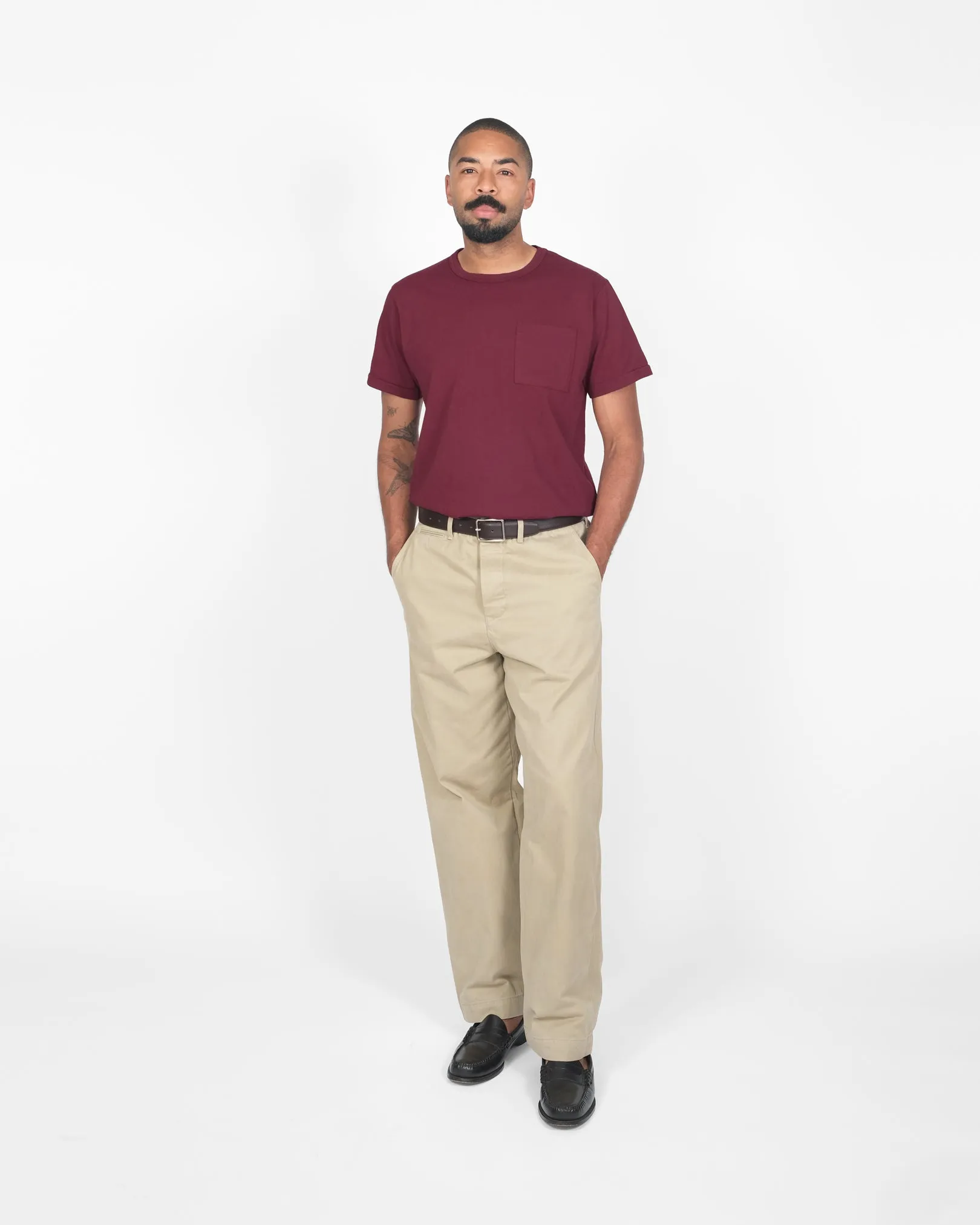 Heavy Duty Tee - Single Pocket - Burgundy sold by Dehen 1920 product image thumbnail 2