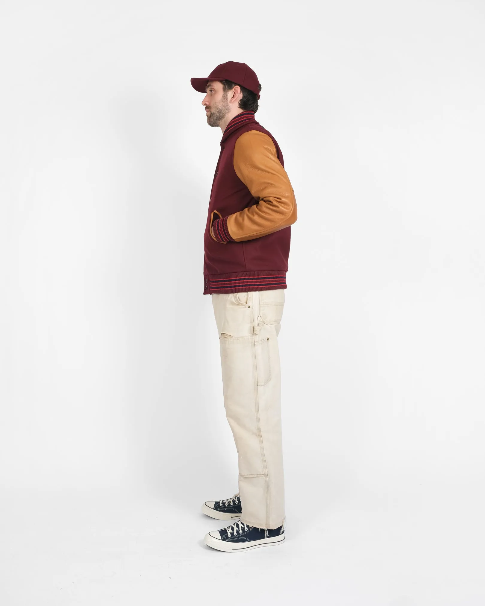 Varsity Jacket - Burgundy / Navy & Scarlet / Rust sold by Dehen 1920 product image thumbnail 5