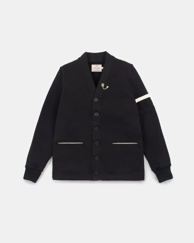 Varsity Cardigan - Black / Off White - Pre-Order made by Dehen 1920