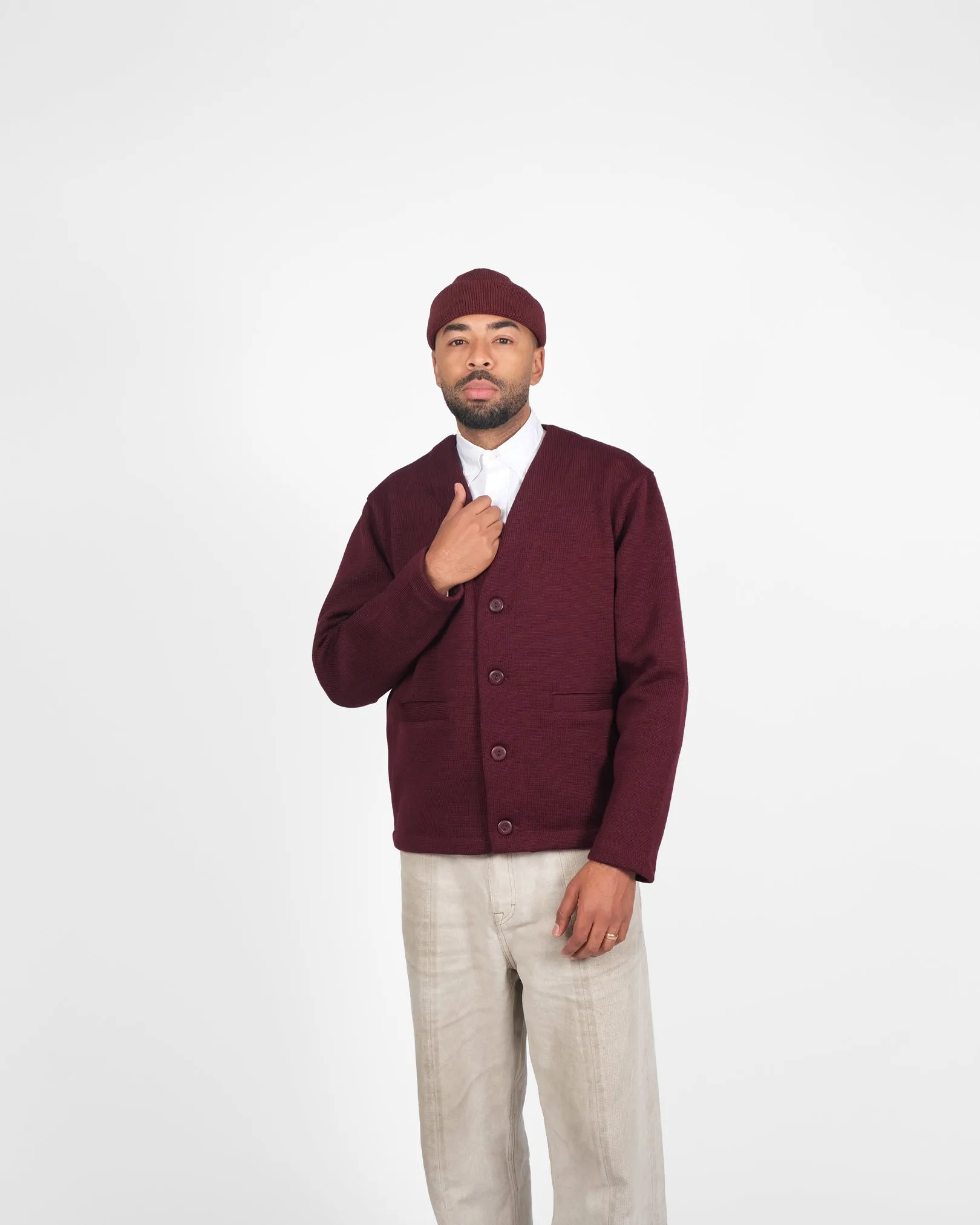 Slouchy Cardigan - Burgundy sold by Dehen 1920 product image thumbnail 3