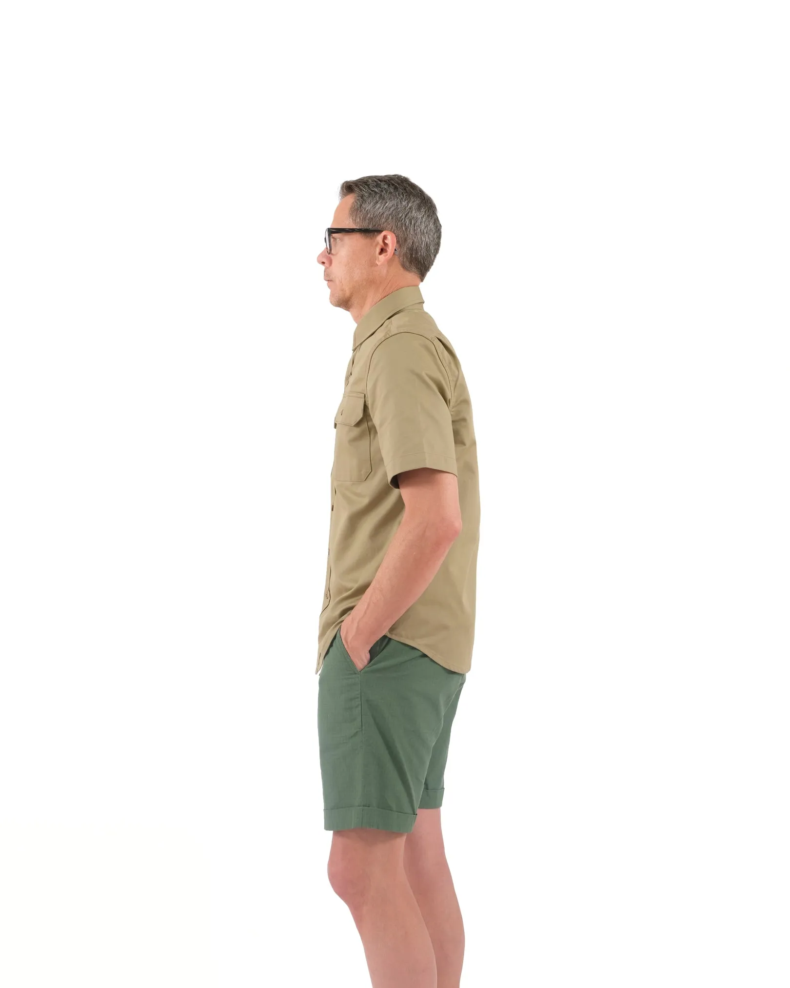 Short Sleeve Drover Shirt - Alvord Khaki sold by Dehen 1920 product image thumbnail 4