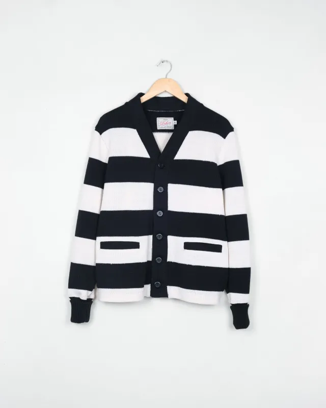 Striped Cardigan - Black / Off-White sold by Dehen 1920