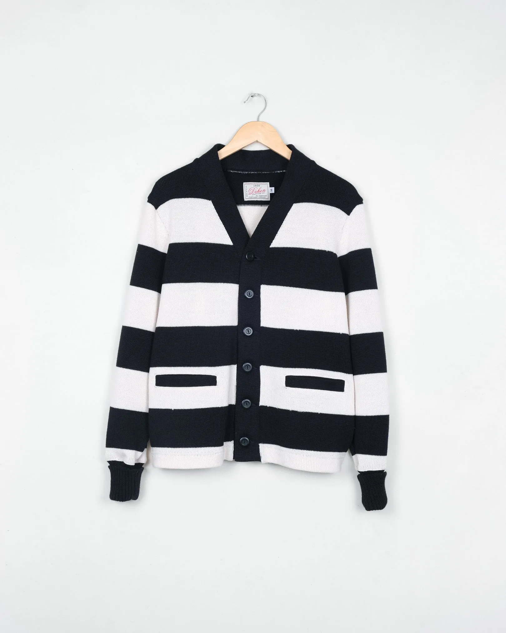 Striped Cardigan - Black / Off-White sold by Dehen 1920