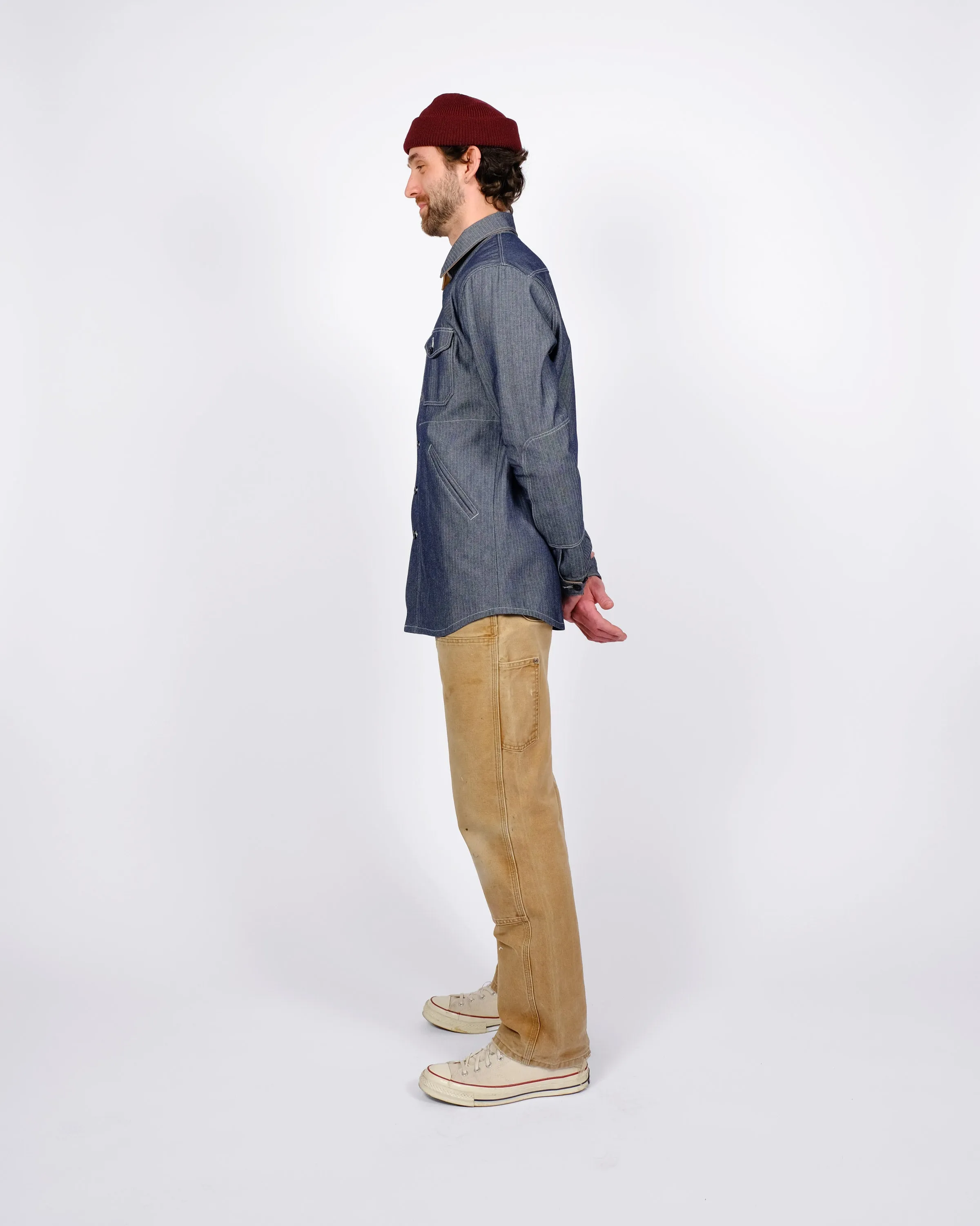 Crissman Overshirt - Indigo Herringbone Bull Denim sold by Dehen 1920 product image thumbnail 4