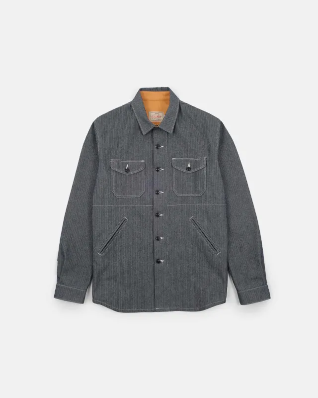 Crissman Overshirt - Indigo Herringbone Bull Denim sold by Dehen 1920