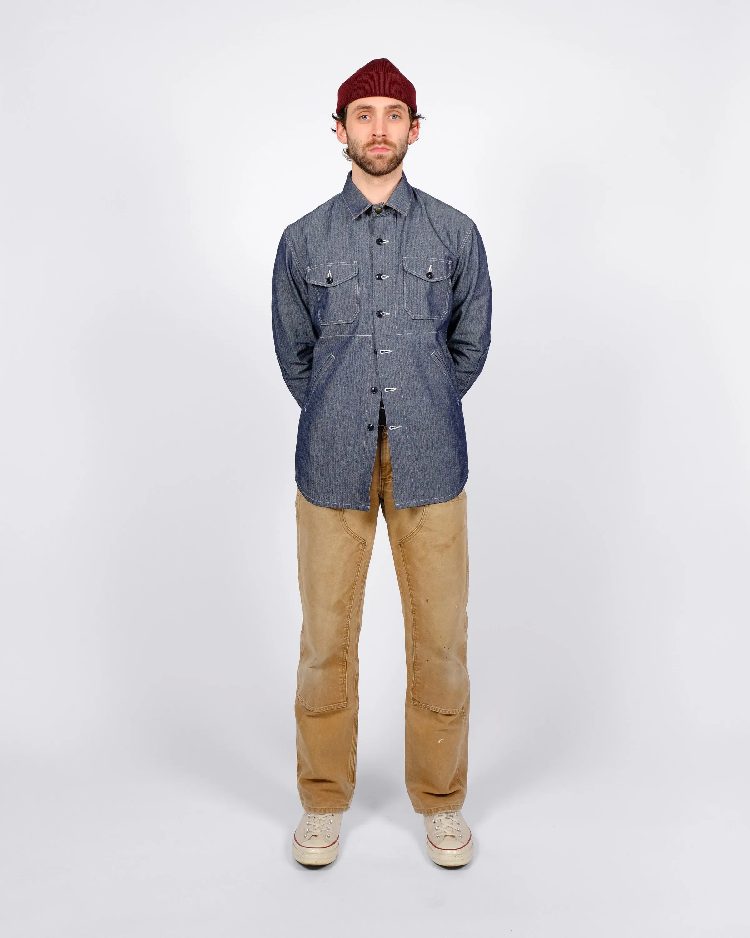 Crissman Overshirt - Indigo Herringbone Bull Denim sold by Dehen 1920 product image thumbnail 2