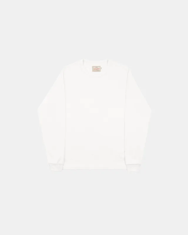 Heavy Duty Long Sleeve Tee - Non Pocket w/ Cuff - White made by Dehen 1920