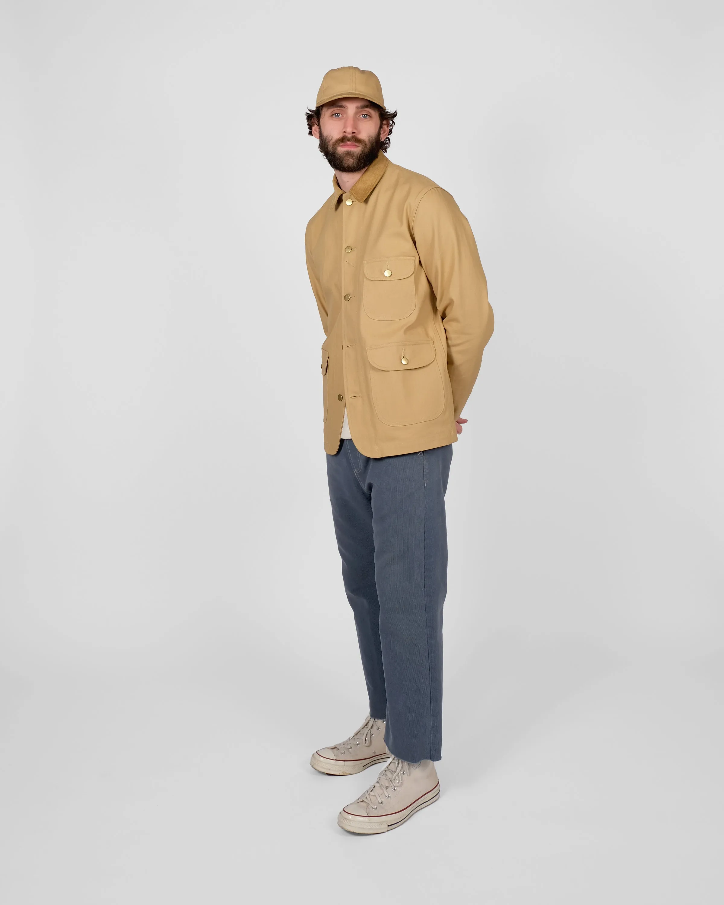 Chore Coat 2.0 - Faded Tan Canvas / Fawn Corduroy sold by Dehen 1920 product image thumbnail 3