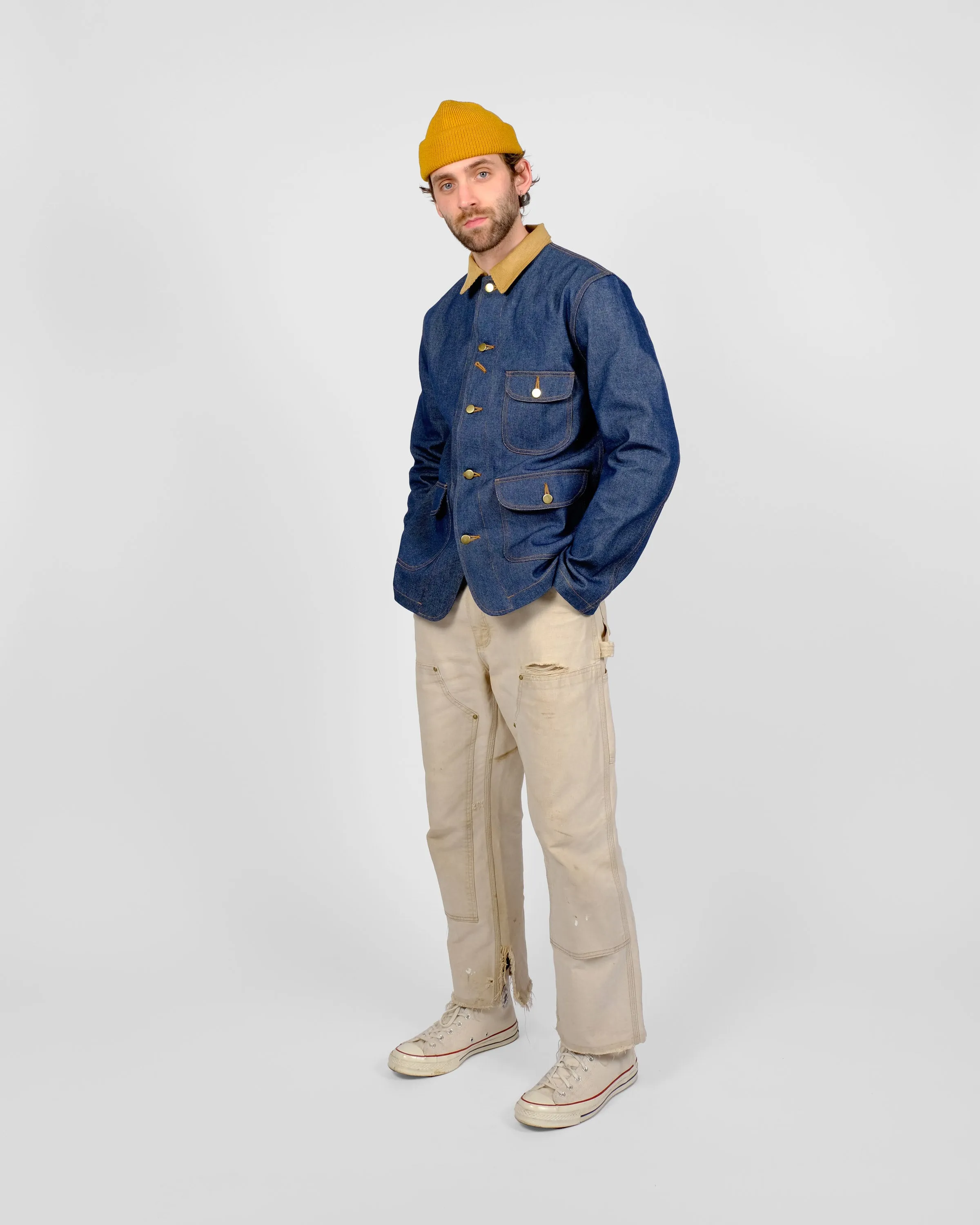 Chore Coat 2.0 - Indigo Denim / Fawn Corduroy sold by Dehen 1920 product image thumbnail 3