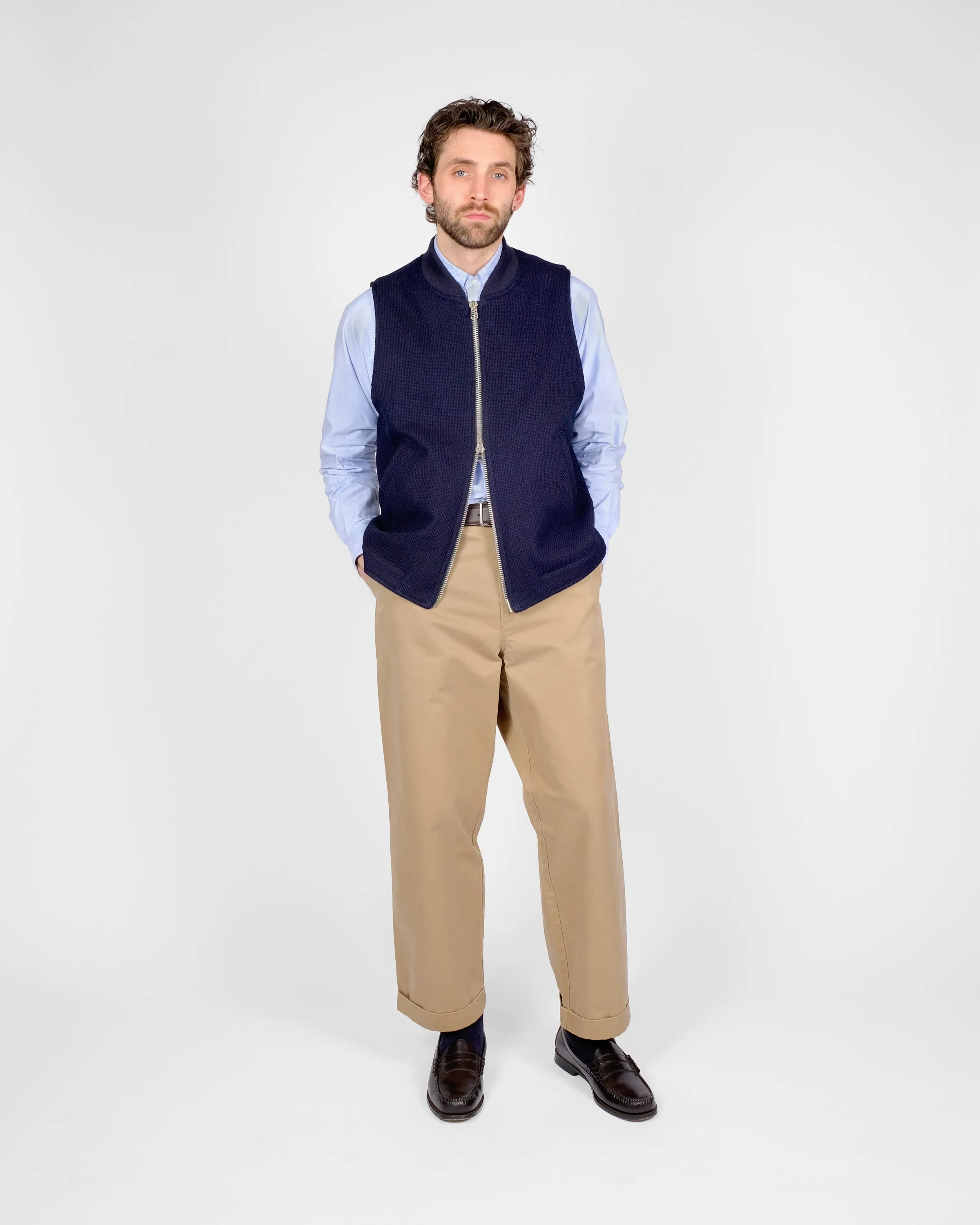 Flight Vest - Indigo Sashi-Ori sold by Dehen 1920 product image thumbnail 2