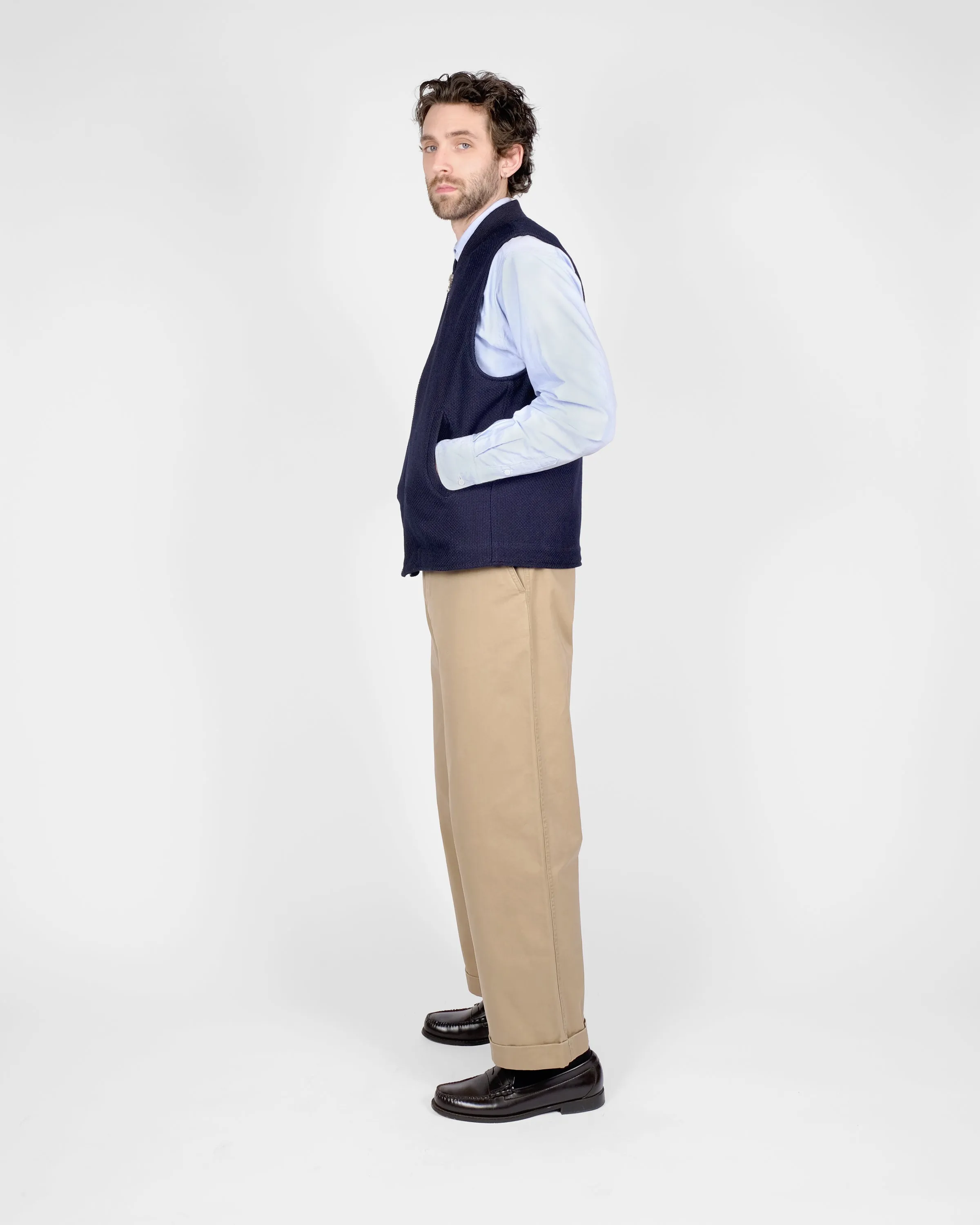 Flight Vest - Indigo Sashi-Ori sold by Dehen 1920 product image thumbnail 4