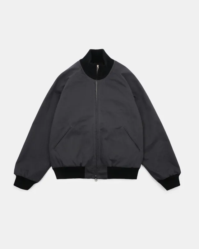 Pilot Jacket - Slate Dry Waxed Cotton made by Dehen 1920