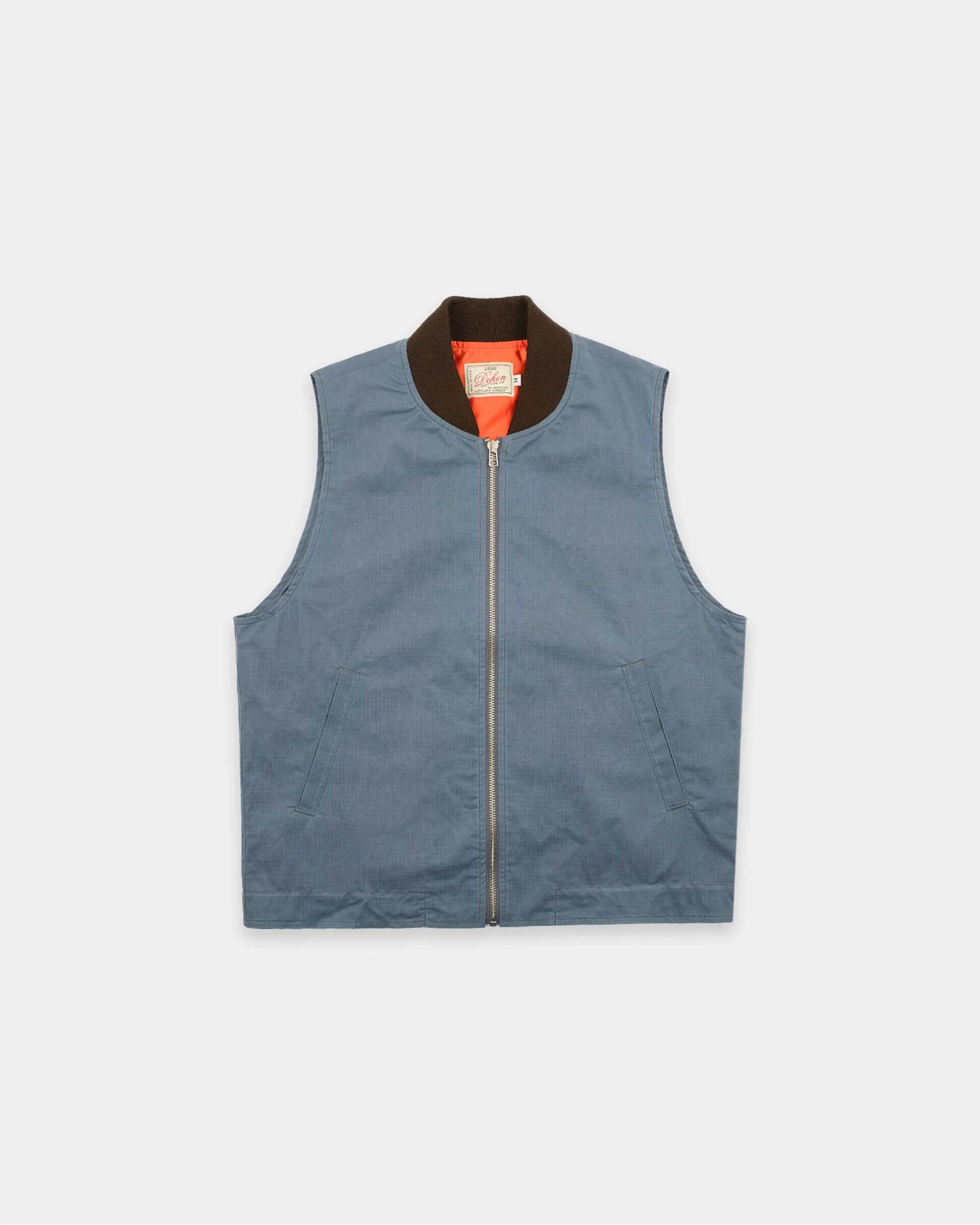 Flight Vest - Faded Blue Dry Waxed Rip Stop sold by Dehen 1920