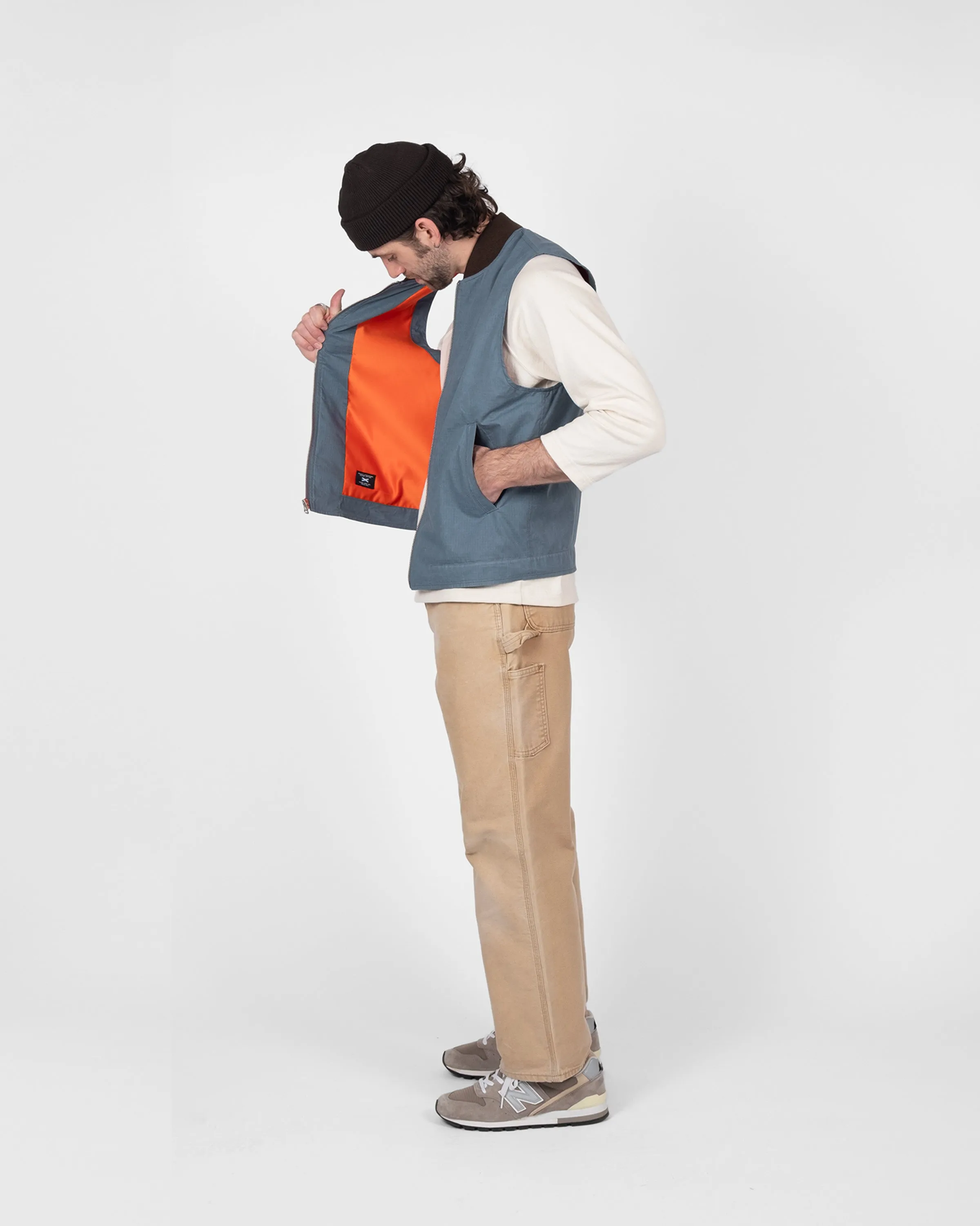 Flight Vest - Faded Blue Dry Waxed Rip Stop sold by Dehen 1920 product image thumbnail 4