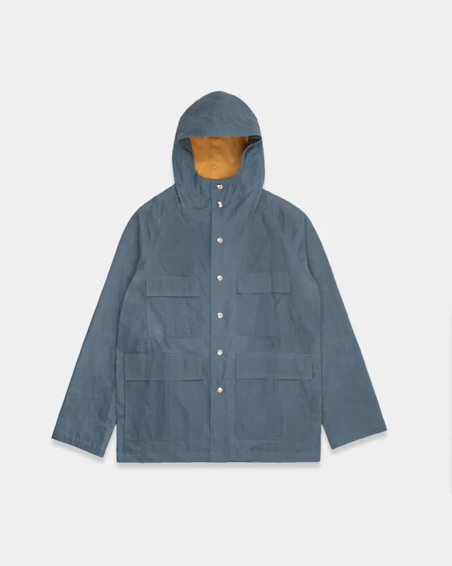 Raincoat - Faded Blue Dry Waxed Rip Stop made by Dehen 1920