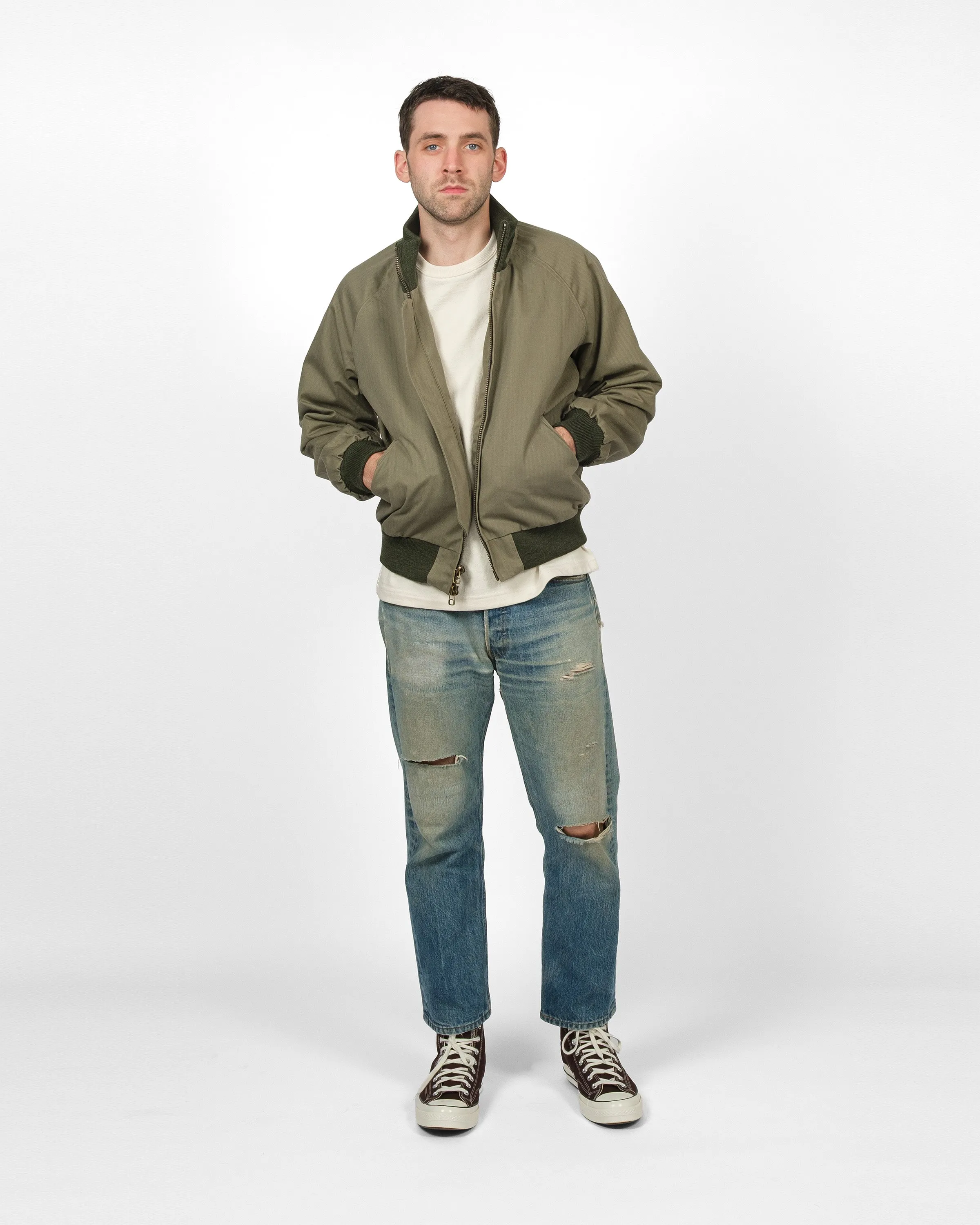Pilot Jacket - Sage Dry Waxed Cotton sold by Dehen 1920 product image thumbnail 2