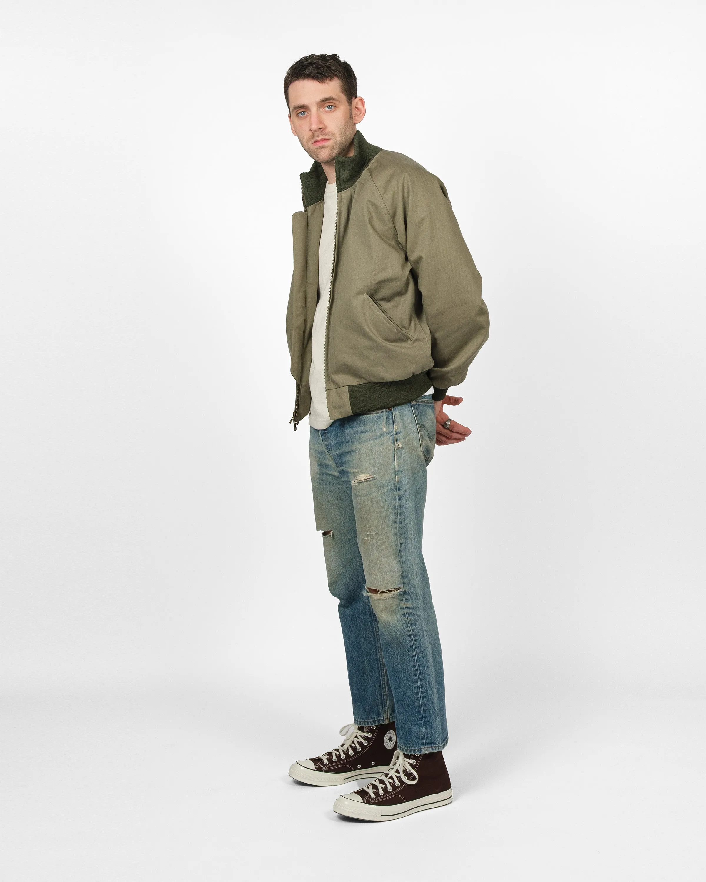 Pilot Jacket - Sage Dry Waxed Cotton sold by Dehen 1920 product image thumbnail 4