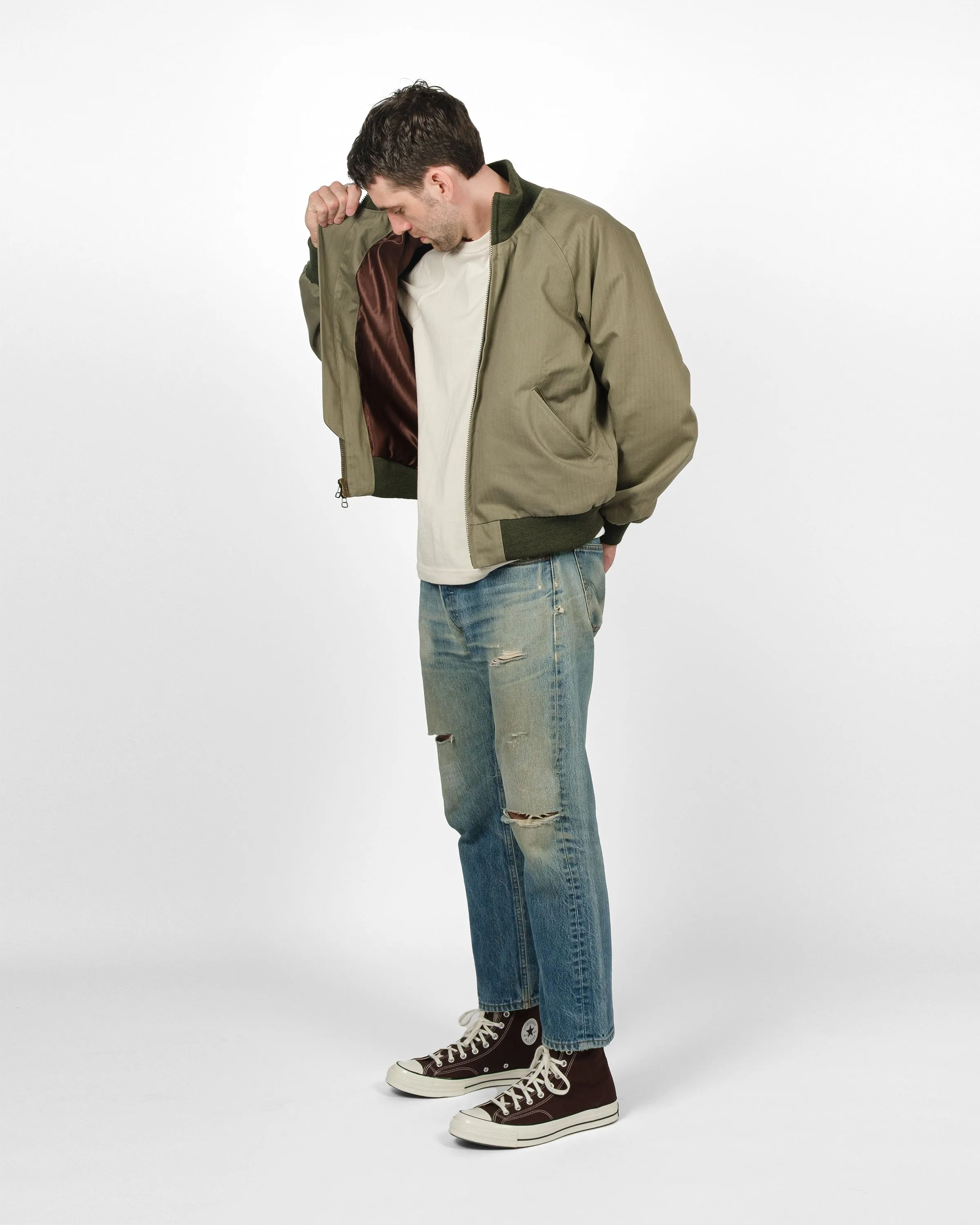 Pilot Jacket - Sage Dry Waxed Cotton sold by Dehen 1920 product image thumbnail 5