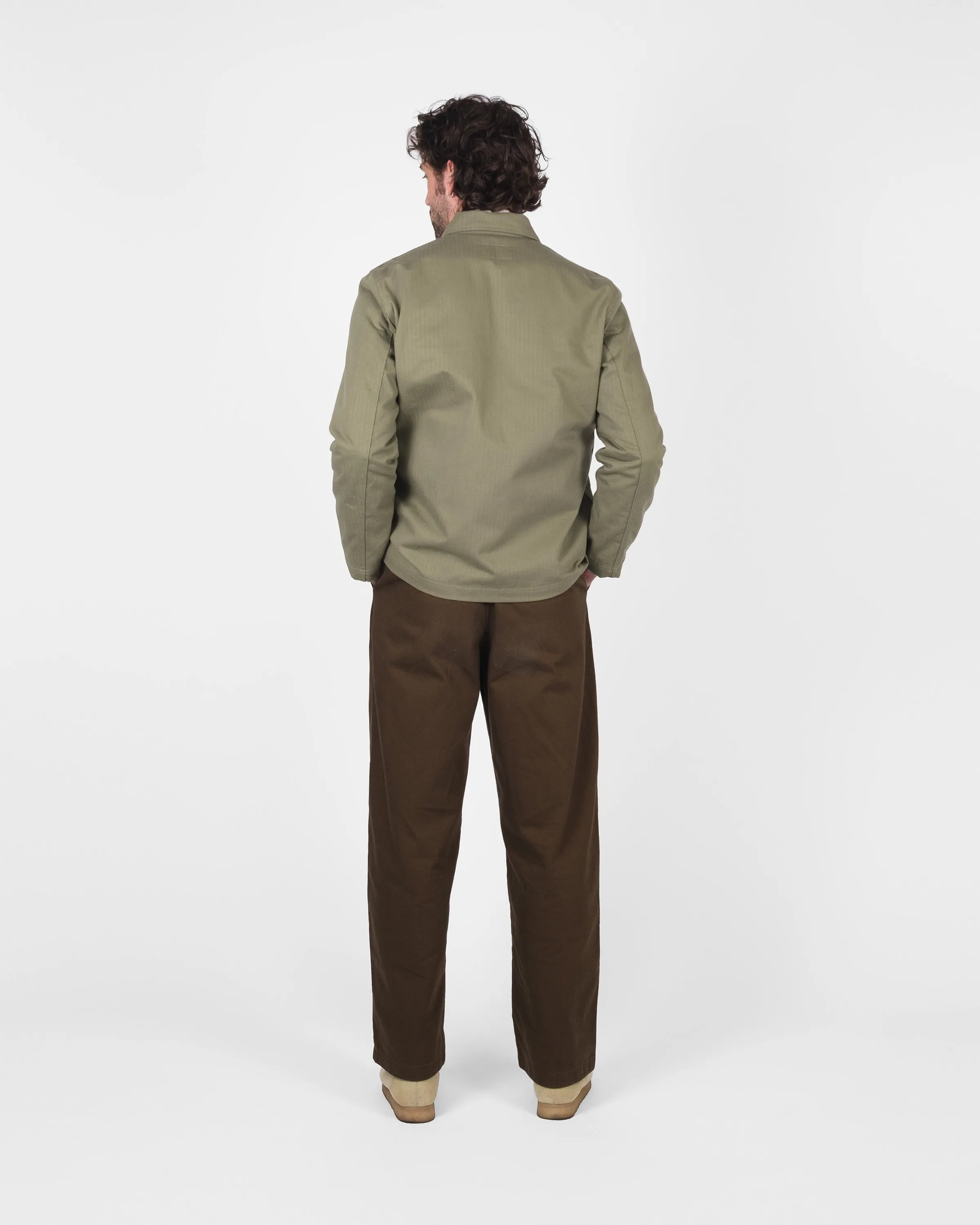 Woven Chore Coat - Sage Dry Waxed Cotton sold by Dehen 1920 product image thumbnail 5