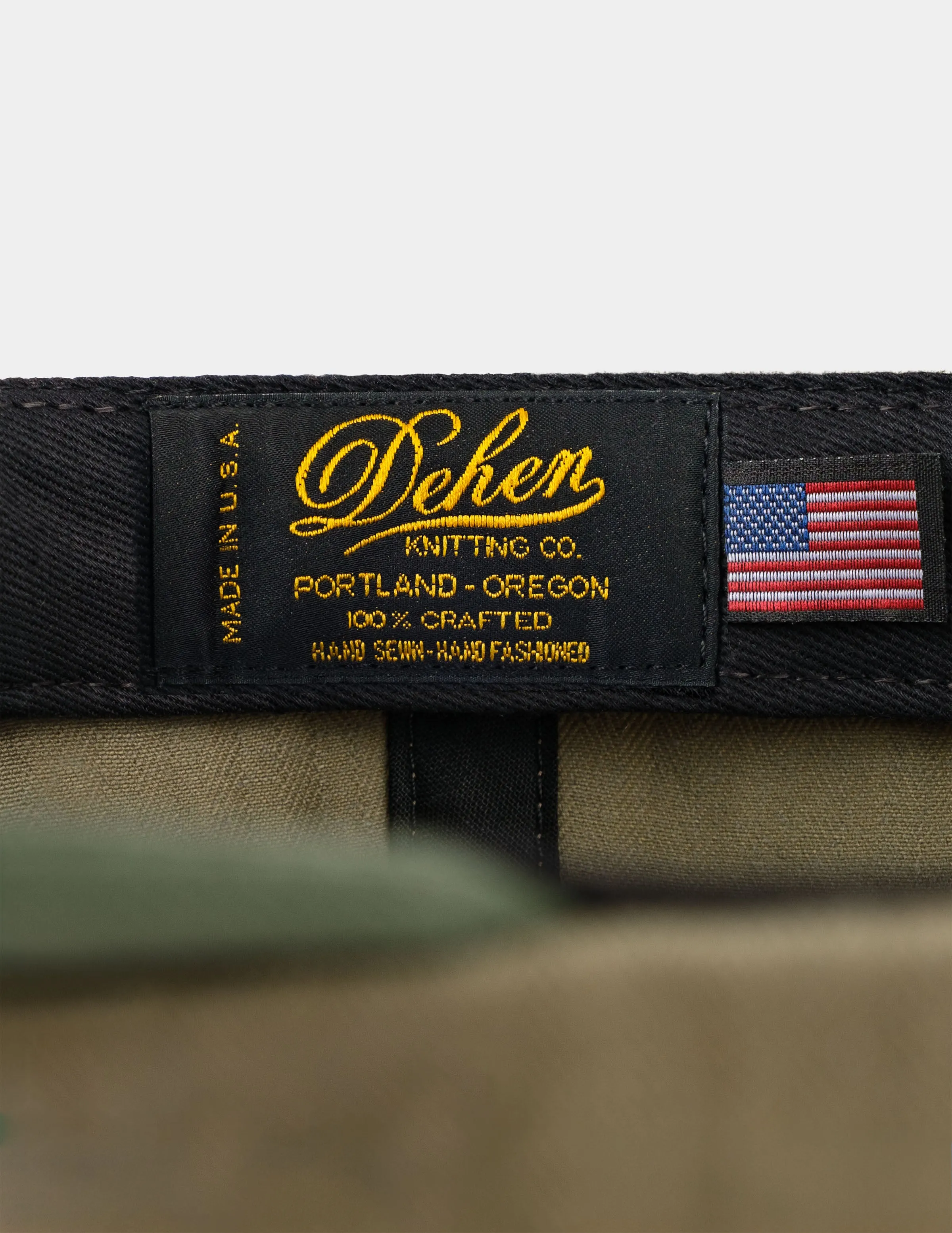 Waxed Baseball Hat - 2-Tone Sage & Spruce Dry Waxed Cotton sold by Dehen 1920 product image thumbnail 4