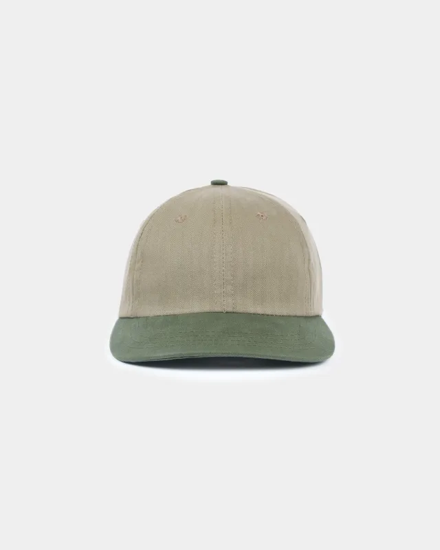 Waxed Baseball Hat - 2-Tone Sage & Spruce Dry Waxed Cotton made by Dehen 1920