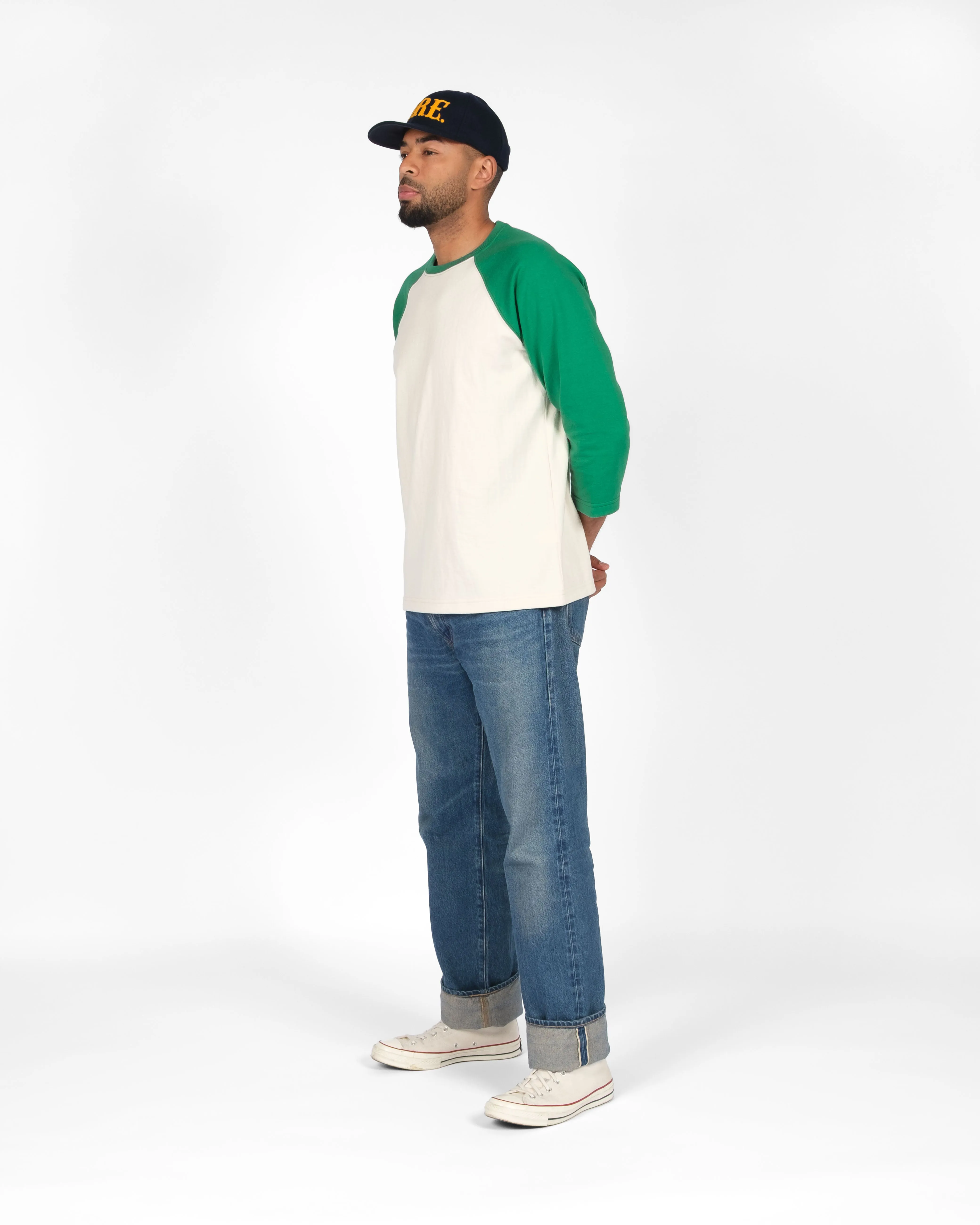 Heavy Duty Baseball Tee - 2-Tone Natural & Kelly sold by Dehen 1920 product image thumbnail 3