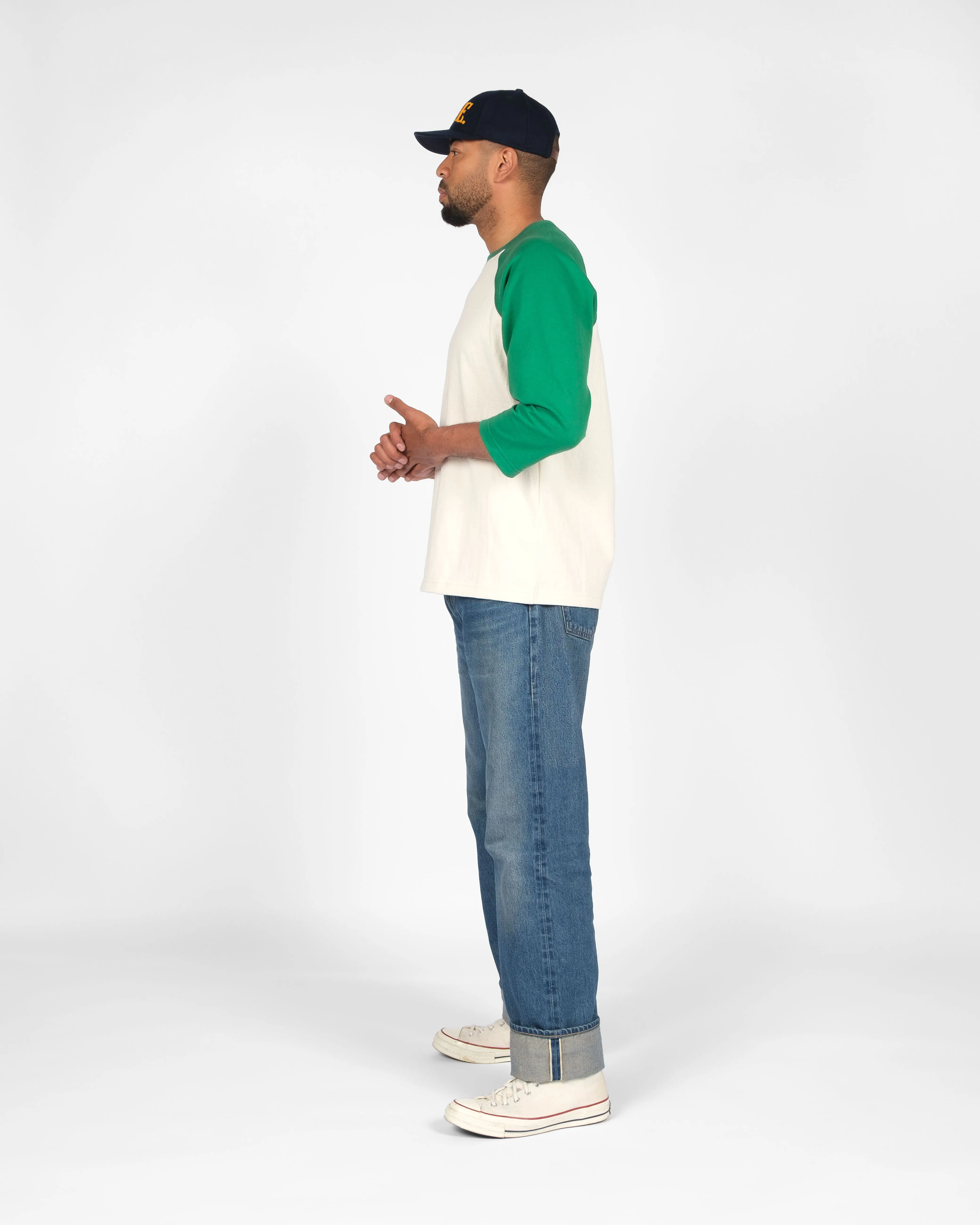 Heavy Duty Baseball Tee - 2-Tone Natural & Kelly sold by Dehen 1920 product image thumbnail 4