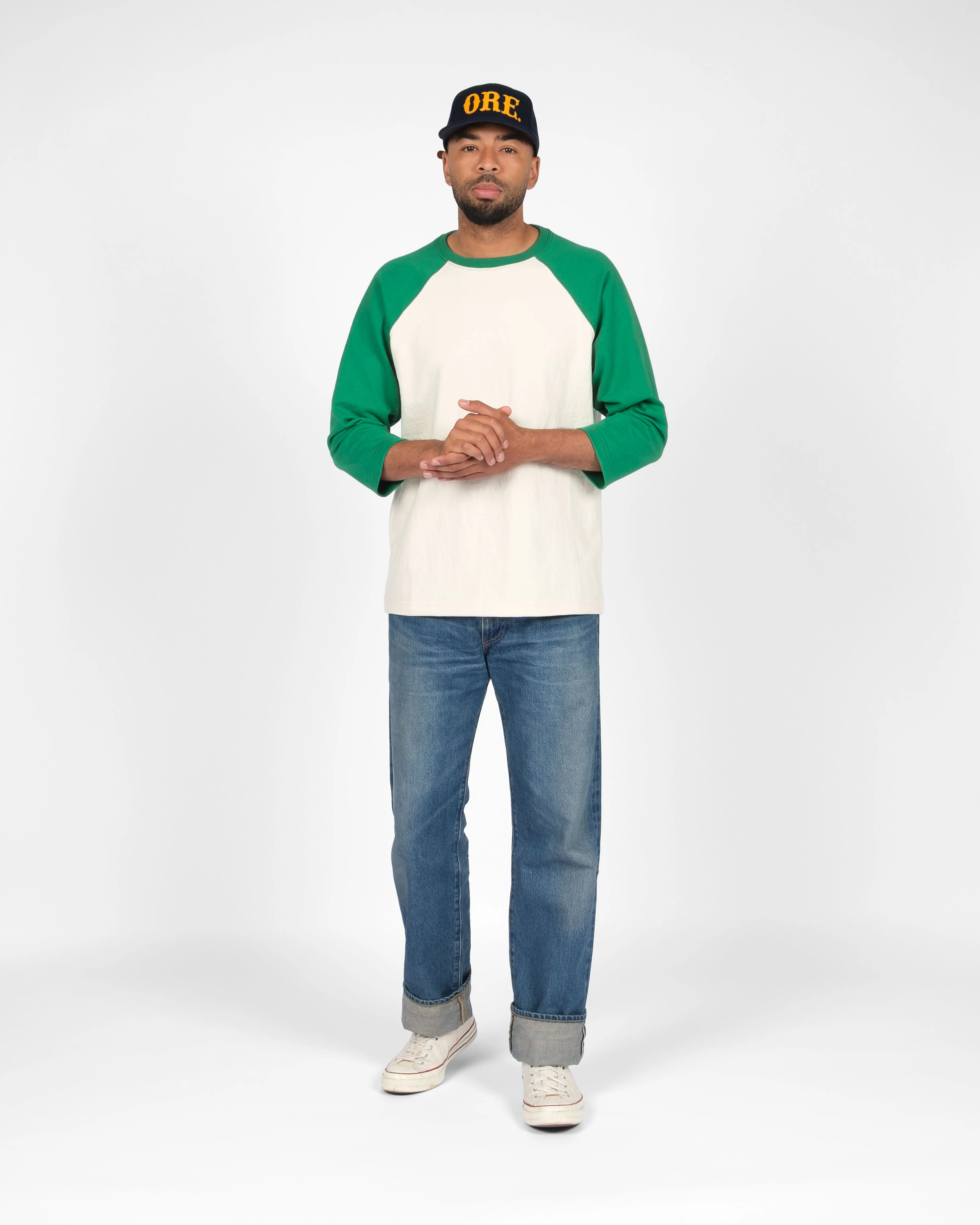 Heavy Duty Baseball Tee - 2-Tone Natural & Kelly sold by Dehen 1920 product image thumbnail 2