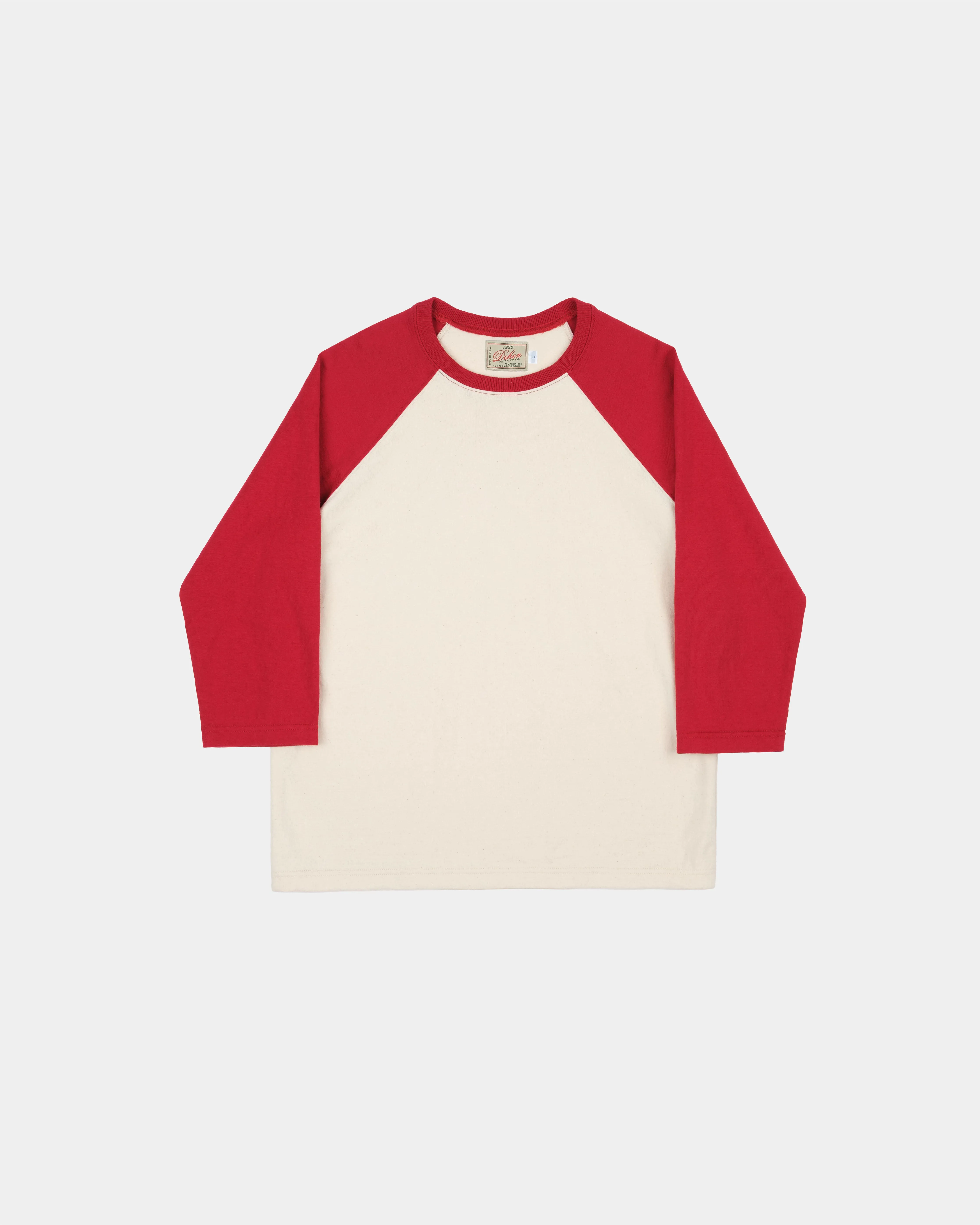 Heavy Duty Baseball Tee - 2-Tone Natural & Red sold by Dehen 1920