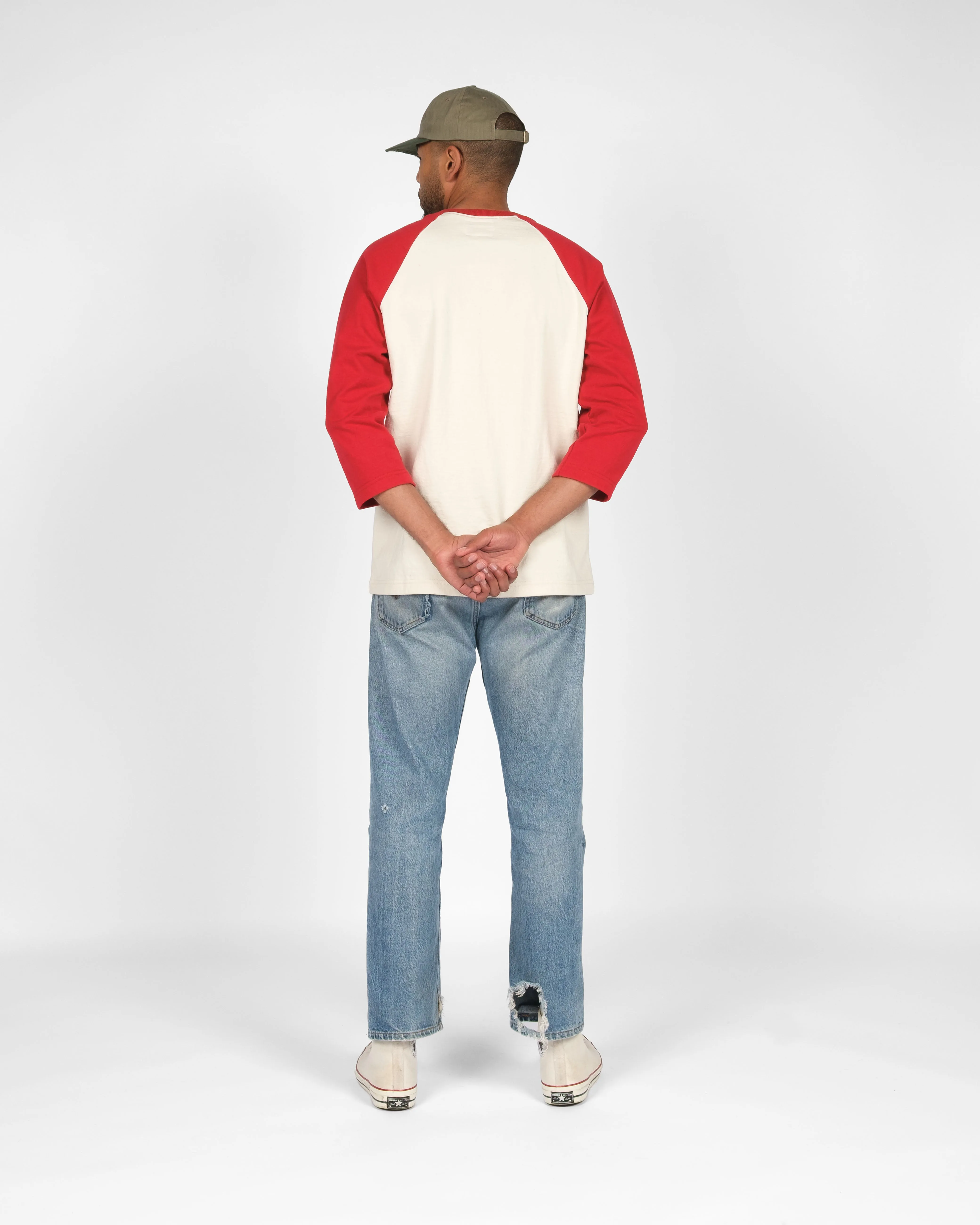 Heavy Duty Baseball Tee - 2-Tone Natural & Red sold by Dehen 1920 product image thumbnail 5