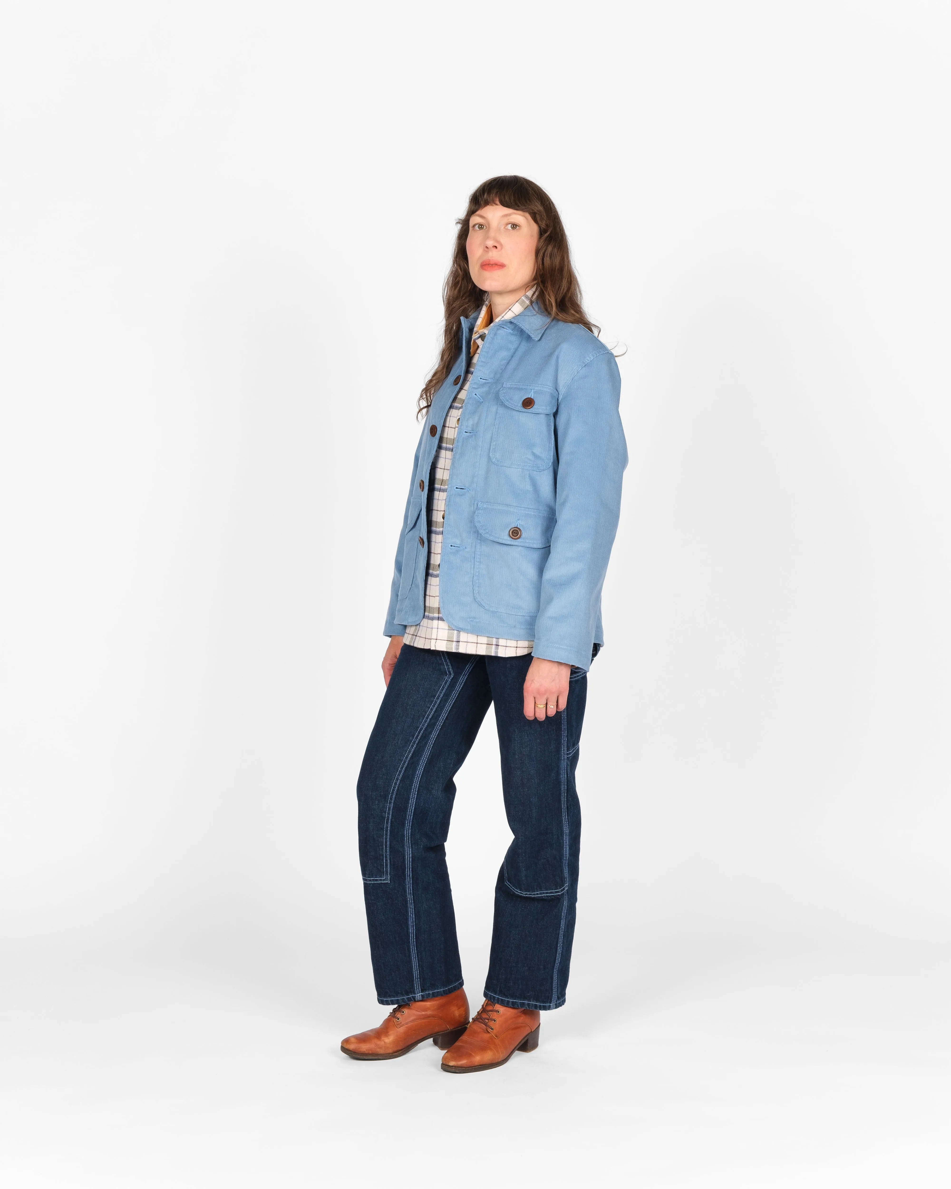 Women's Chore Coat 2.0 - Dusty Blue Corduroy sold by Dehen 1920 product image thumbnail 3