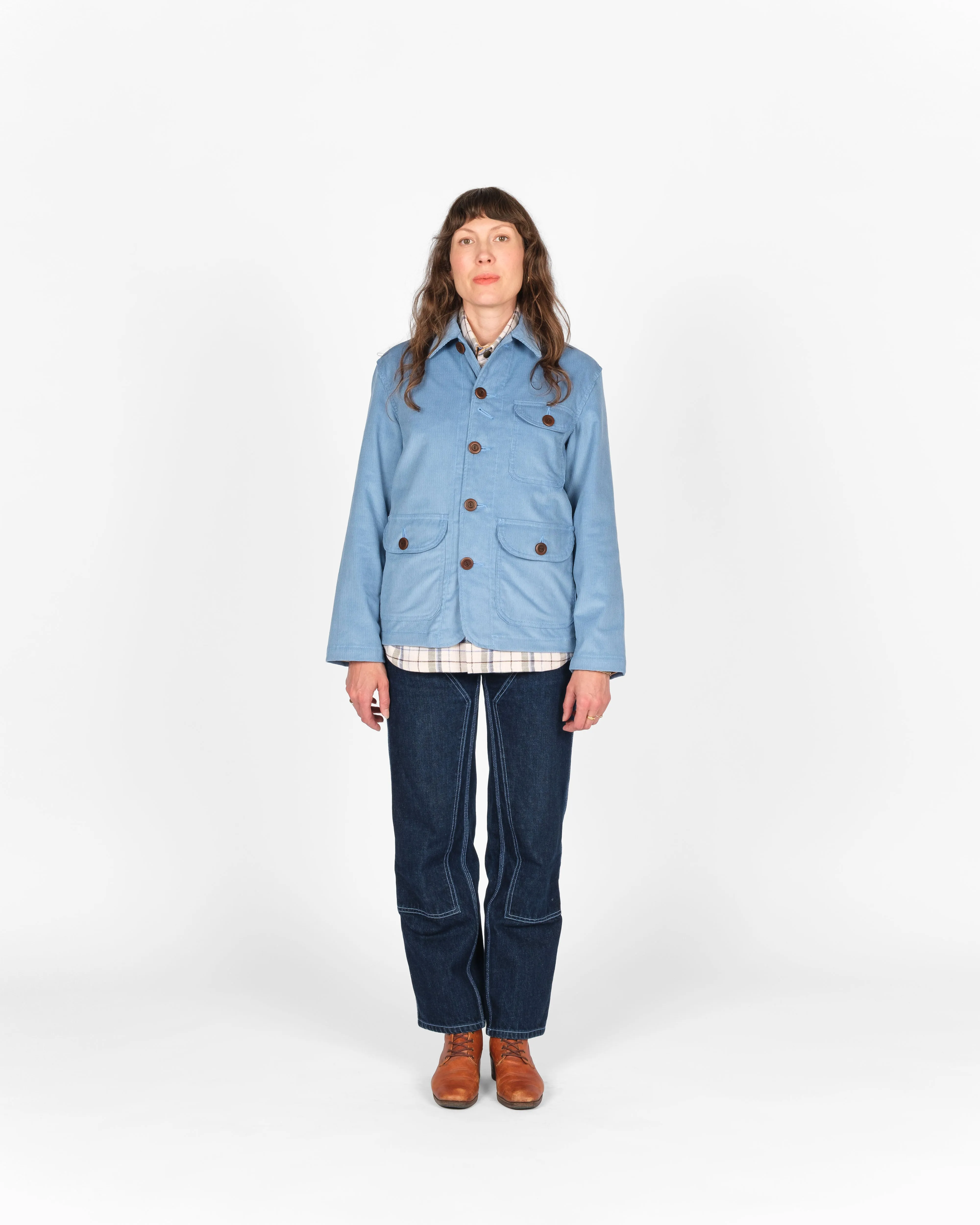 Women's Chore Coat 2.0 - Dusty Blue Corduroy sold by Dehen 1920 product image thumbnail 2
