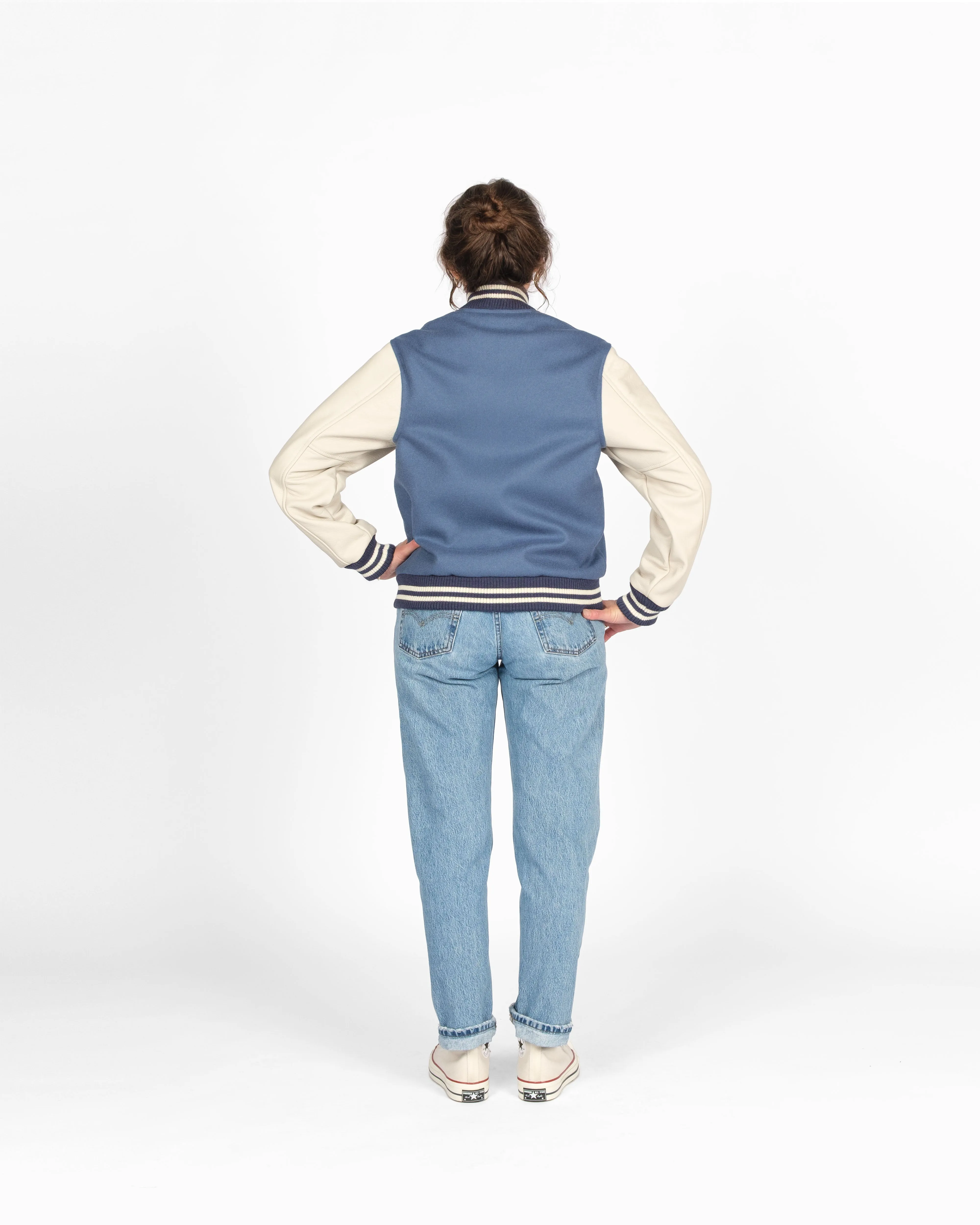Women's Varsity Jacket - Steel Blue sold by Dehen 1920 product image thumbnail 5