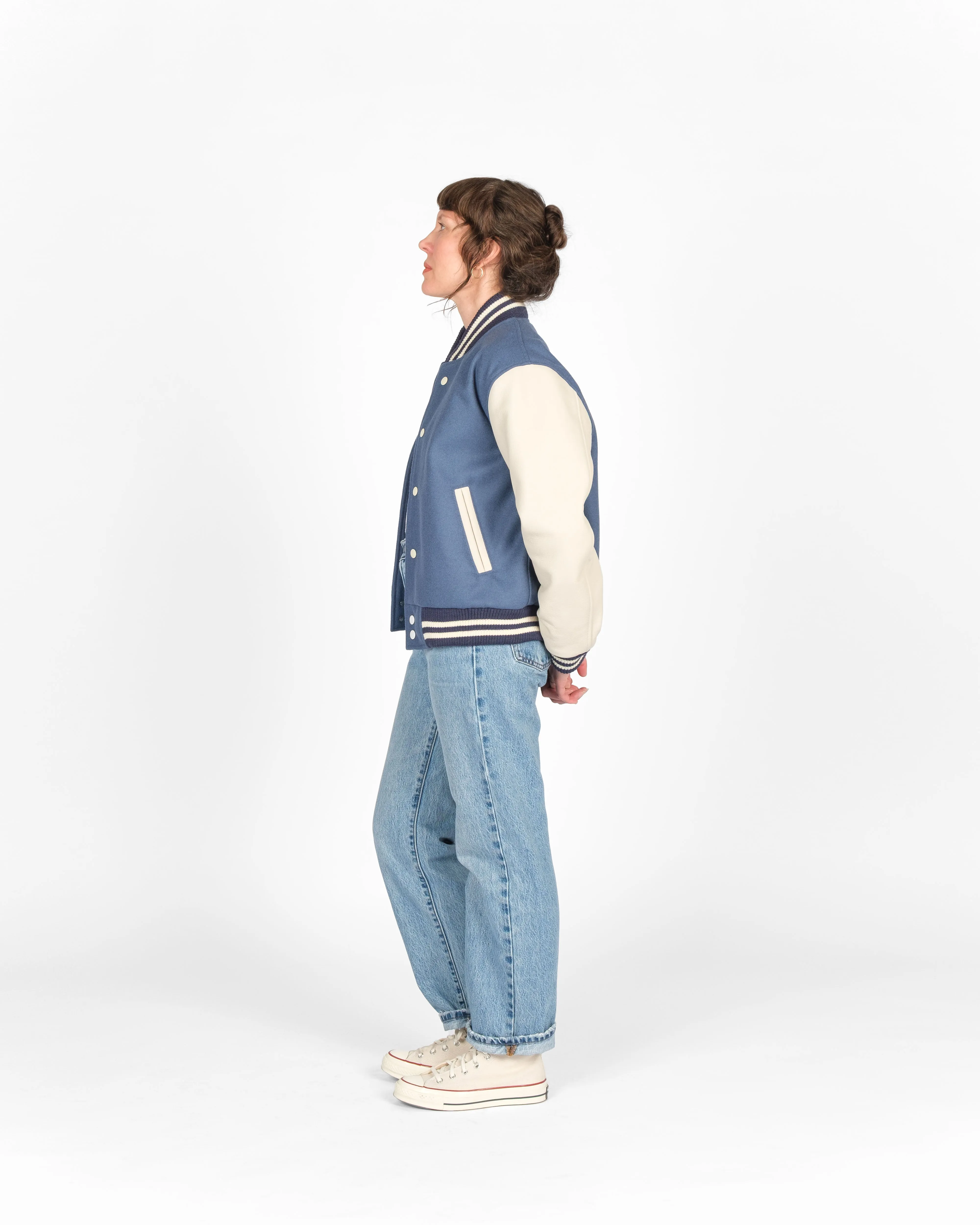 Women's Varsity Jacket - Steel Blue sold by Dehen 1920 product image thumbnail 4