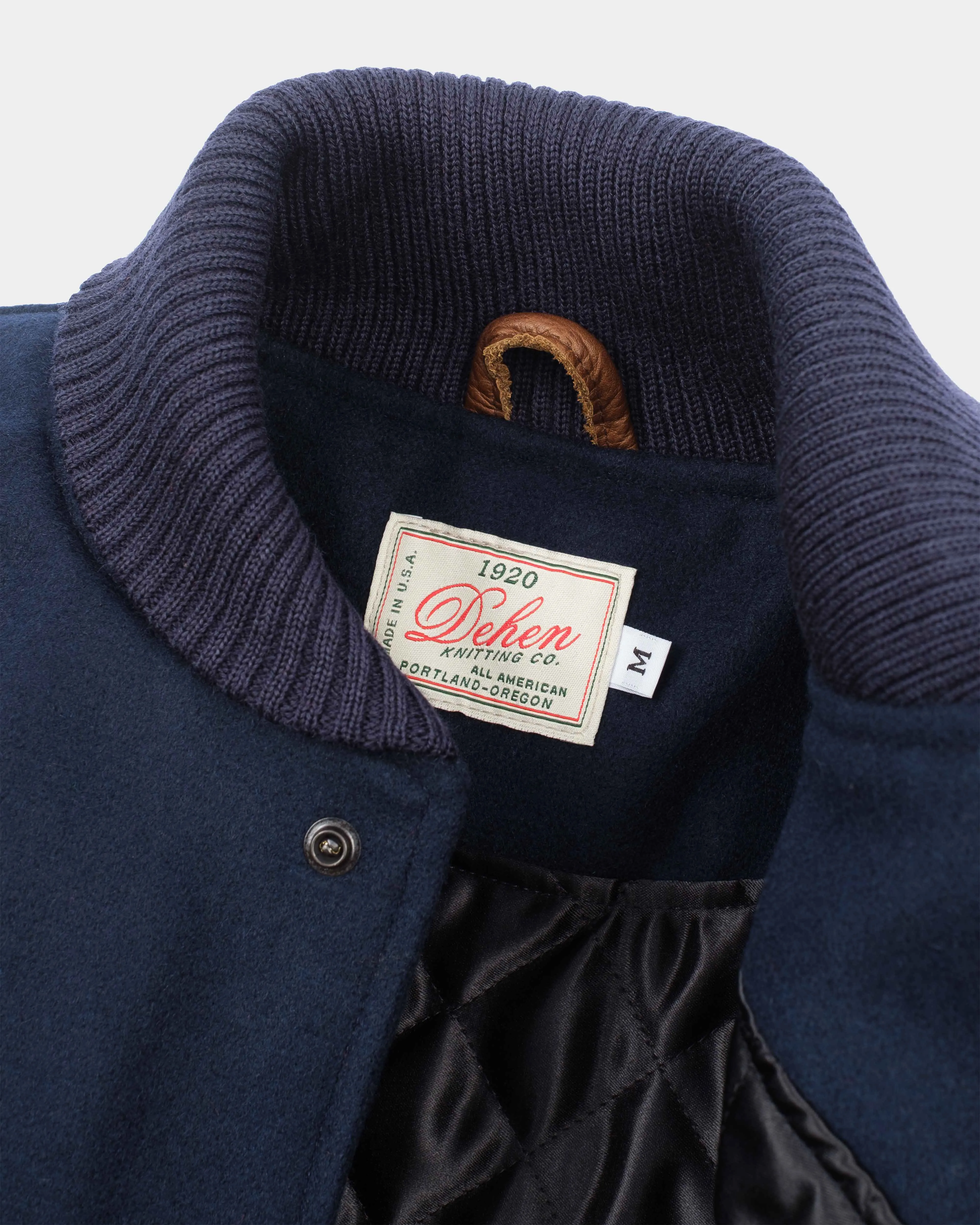 Varsity Jacket - Dark Navy / Luggage sold by Dehen 1920 product image thumbnail 4