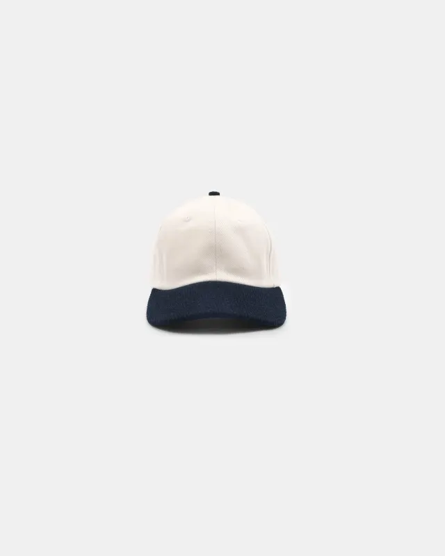 Unstructured 2-Tone Baseball Hat - Natural Selvedge Denim & Indigo Sashi-Ori made by Dehen 1920