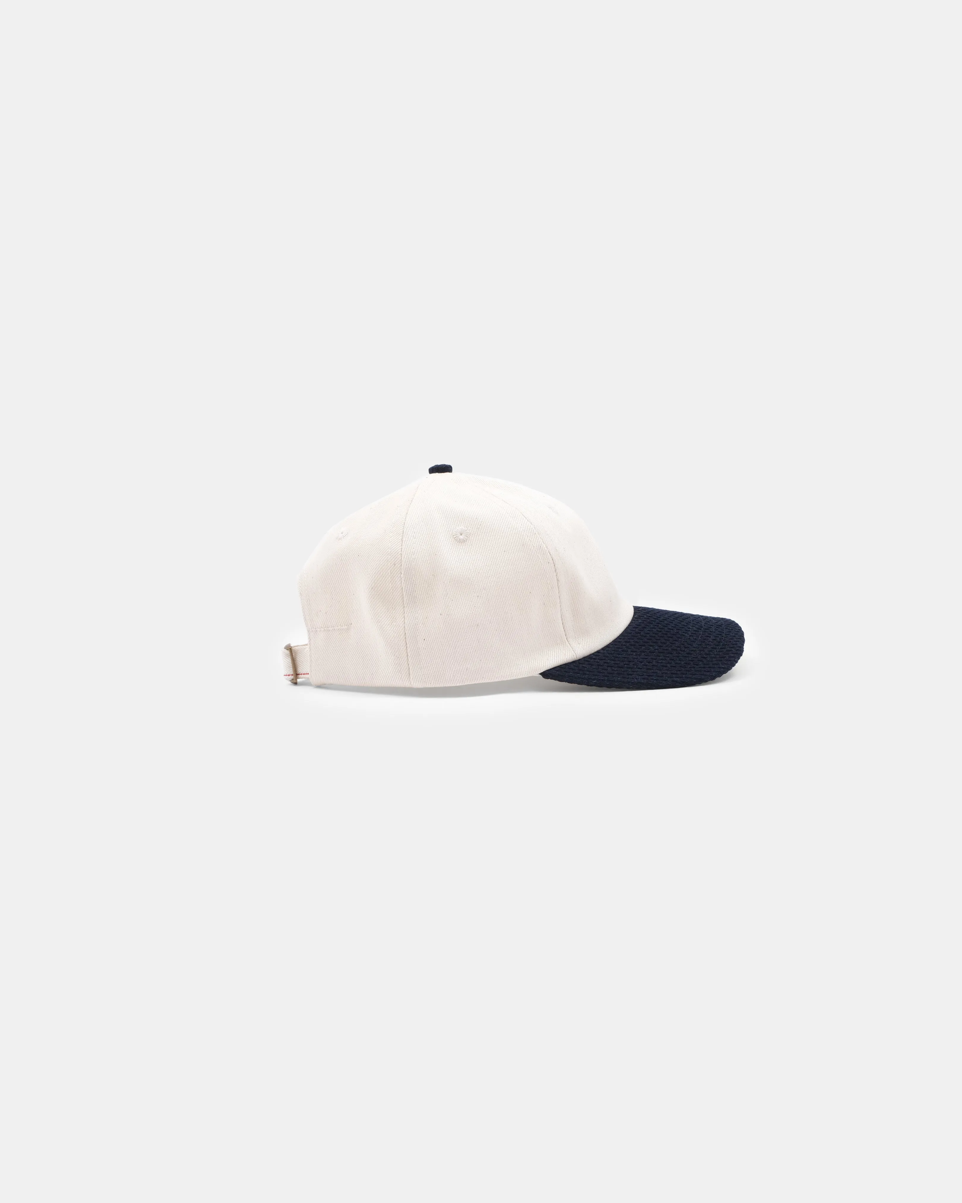 Unstructured 2-Tone Baseball Hat - Natural Selvedge Denim & Indigo Sashi-Ori sold by Dehen 1920 product image thumbnail 2