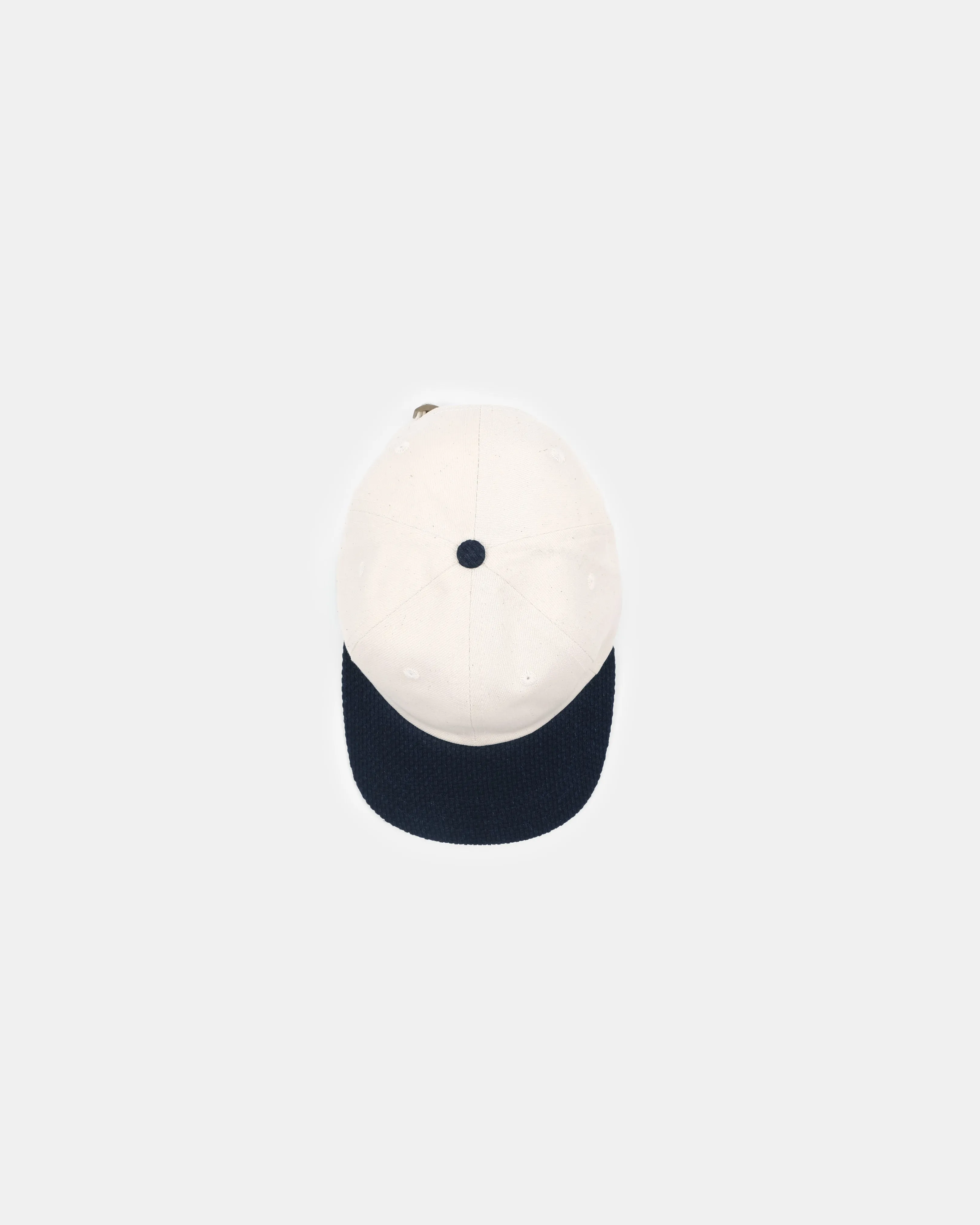 Unstructured 2-Tone Baseball Hat - Natural Selvedge Denim & Indigo Sashi-Ori sold by Dehen 1920 product image thumbnail 3