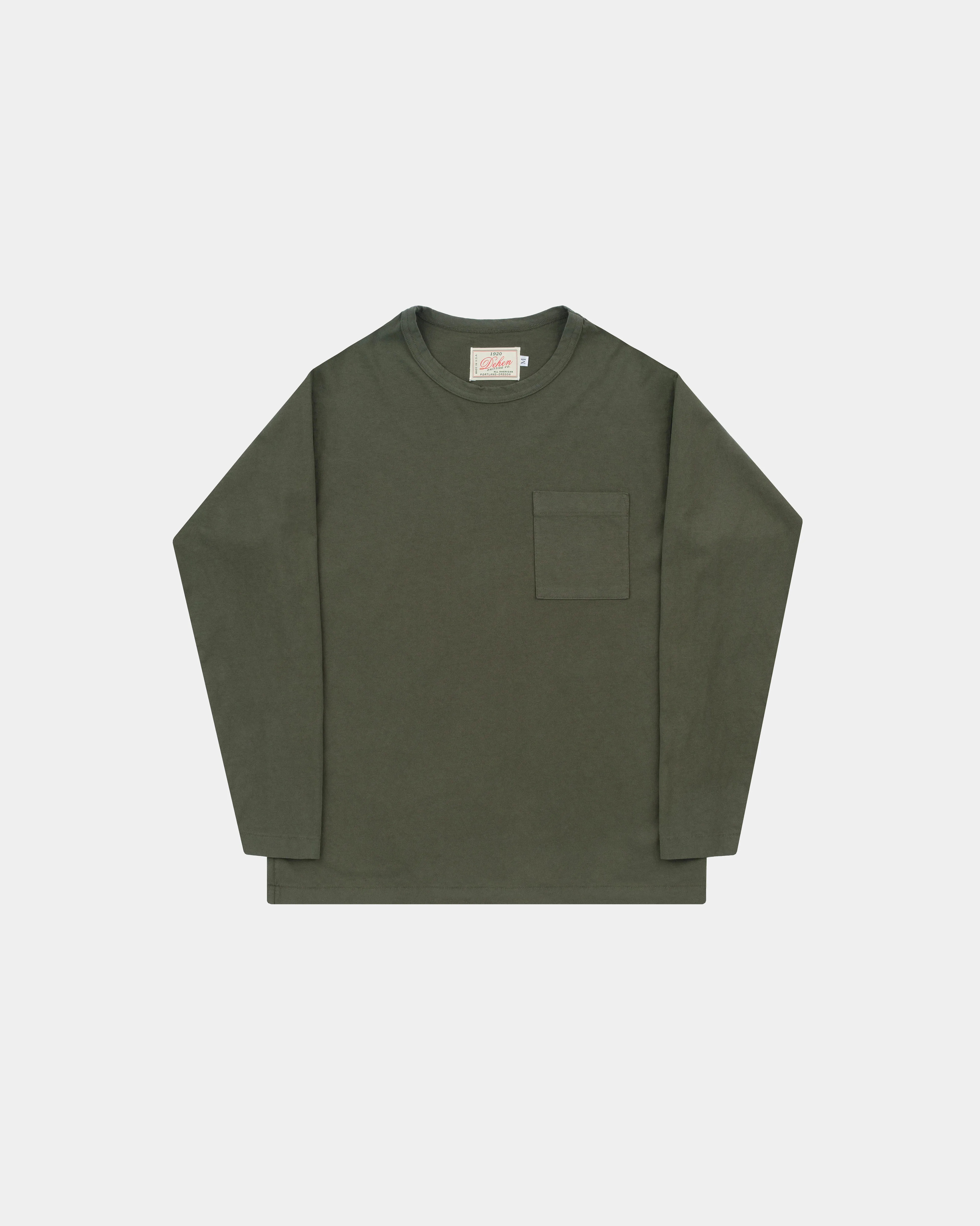Heavy Duty Long Sleeve Tee - Single Pocket - Spruce sold by Dehen 1920
