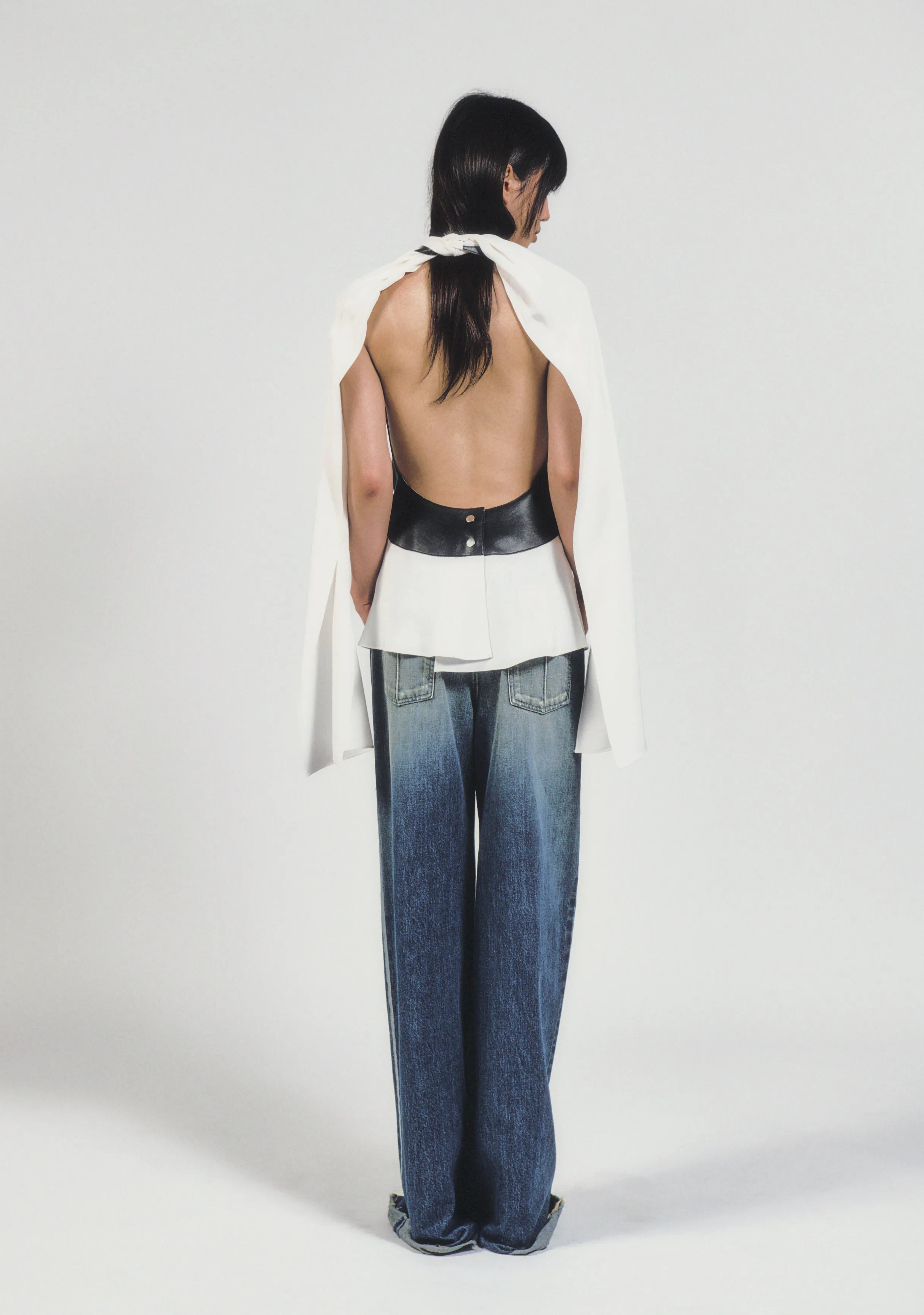 COMBO HALTER TOP - WHITE - (MADE TO ORDER) sold by Peter Do product image thumbnail 3