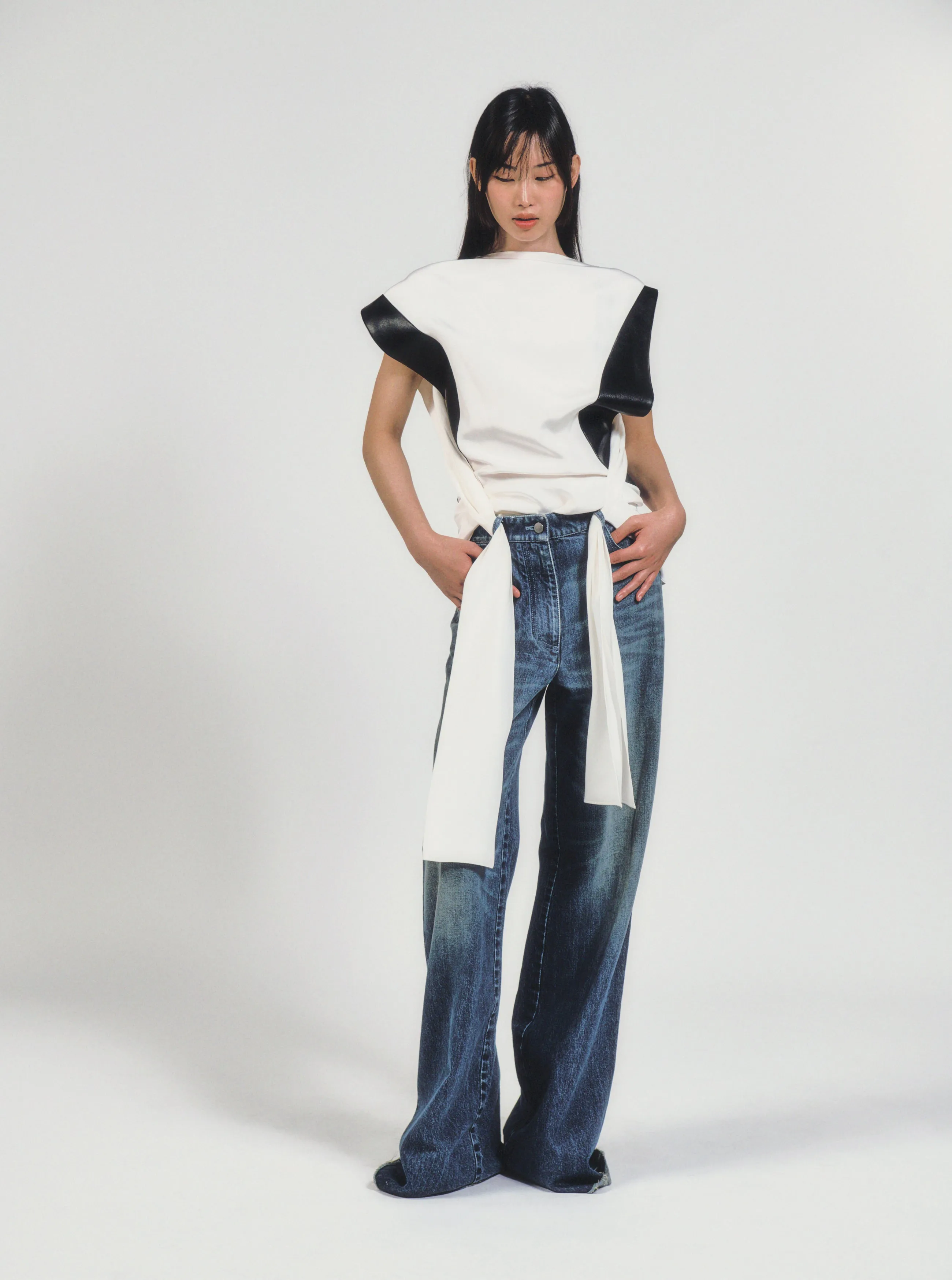 COMBO HALTER TOP - WHITE - (MADE TO ORDER) sold by Peter Do