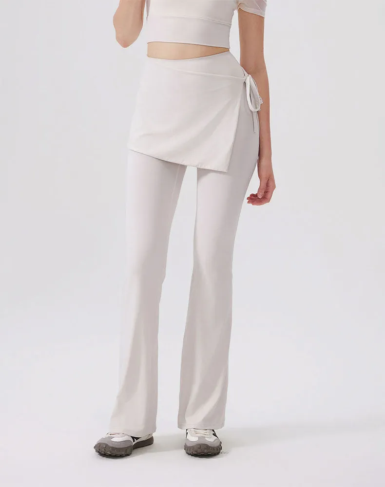 High Waisted Yoga Flare Leggings Wide Leg Pant with Skirt sold by CRAVE by Frederick Wilhelm product image thumbnail 3