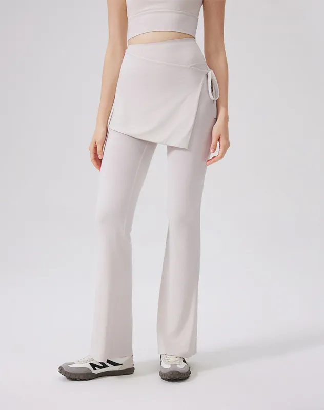 High Waisted Yoga Flare Leggings Wide Leg Pant with Skirt sold by CRAVE by Frederick Wilhelm