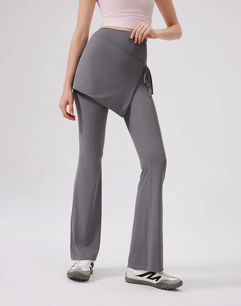 High Waisted Yoga Flare Leggings Wide Leg Pant with Skirt sold by CRAVE by Frederick Wilhelm product image thumbnail 5