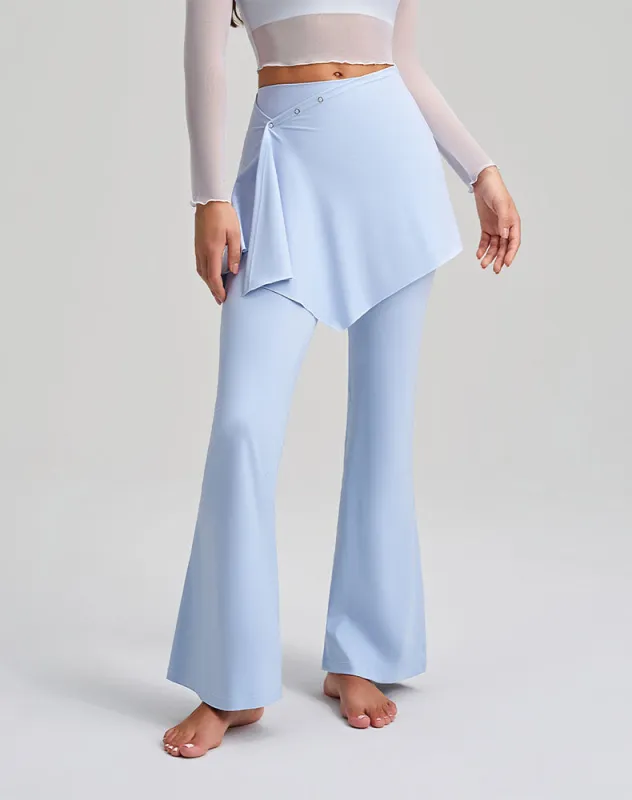 High Waisted Yoga Flare Pants Fake Two Piece Pant with Skirt sold by CRAVE by Frederick Wilhelm