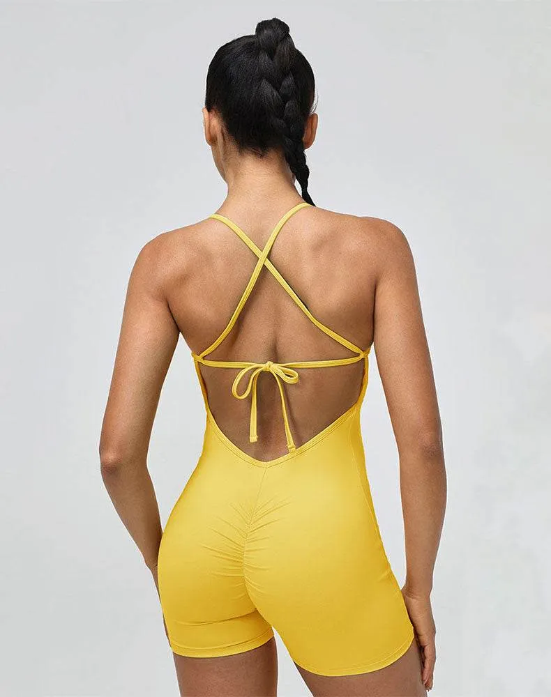 Yoga Shorts Jumpsuits Sleeveless One Piece Bodysuits sold by CRAVE by Frederick Wilhelm product image thumbnail 2
