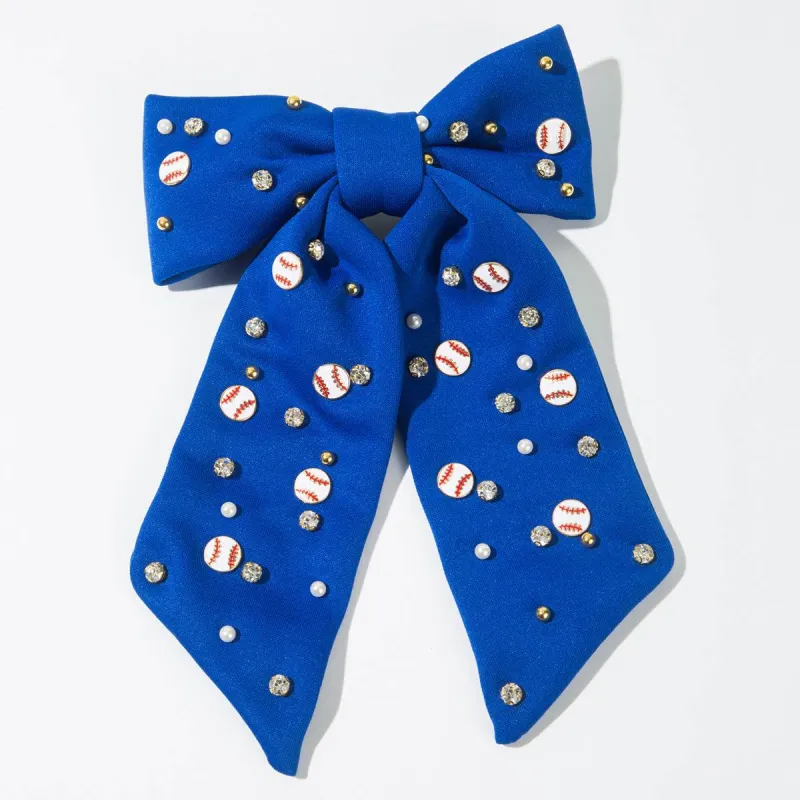 Game Day Hair Bow Clips Rhinestone Baseball Hair Accessories sold by CRAVE by Frederick Wilhelm