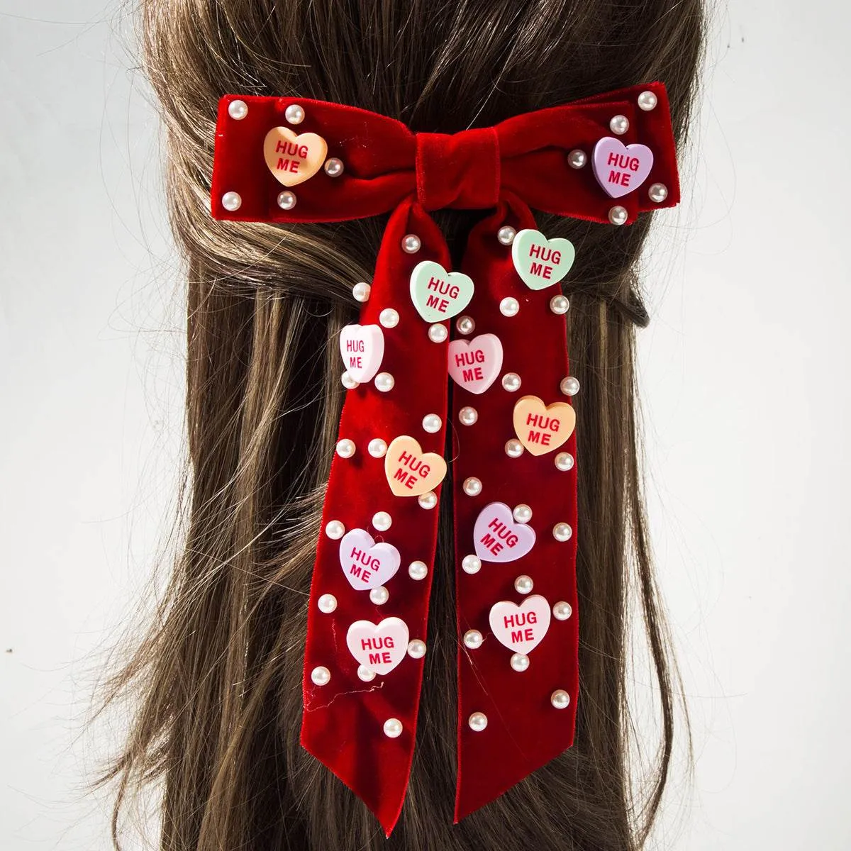 Valentine's Day Heart Hair Bow Clip Hair Accessories Gift sold by CRAVE by Frederick Wilhelm product image thumbnail 2